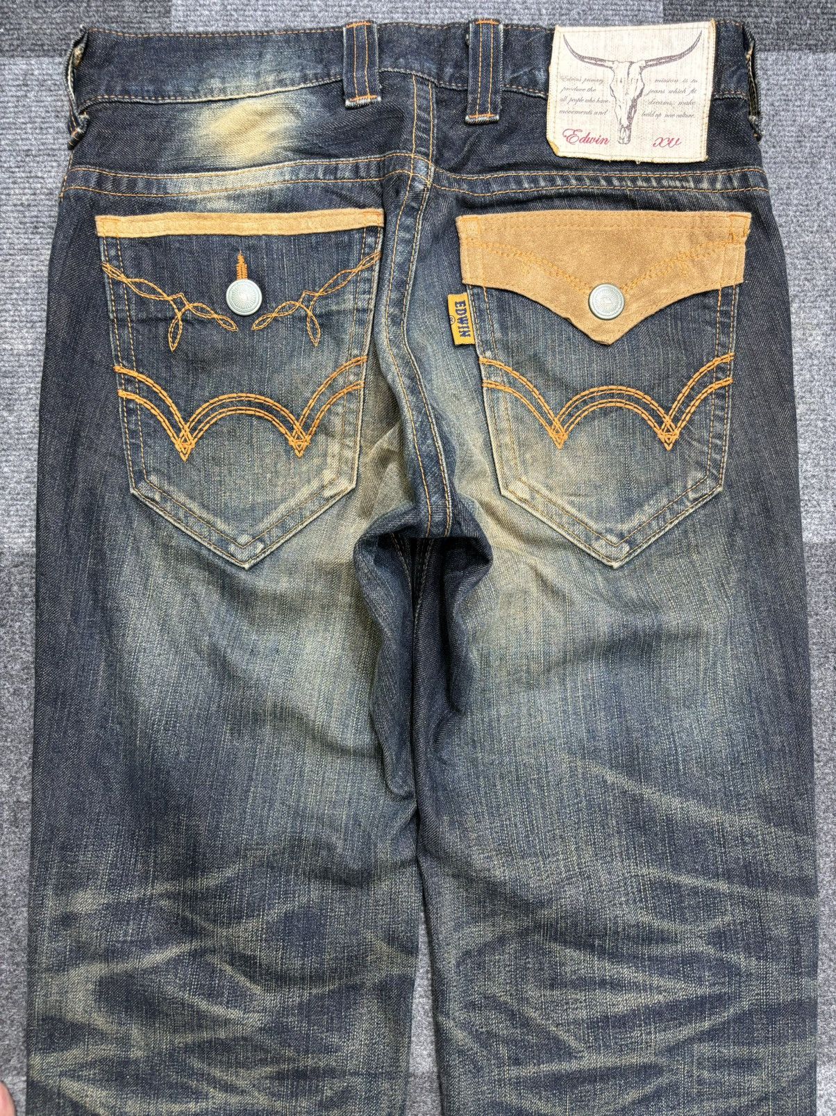 Edwin 💥90s Style💥Rare Insane Edwin 421 Rusty Fades Denim F462 Size US 31 - 20 Thumbnail