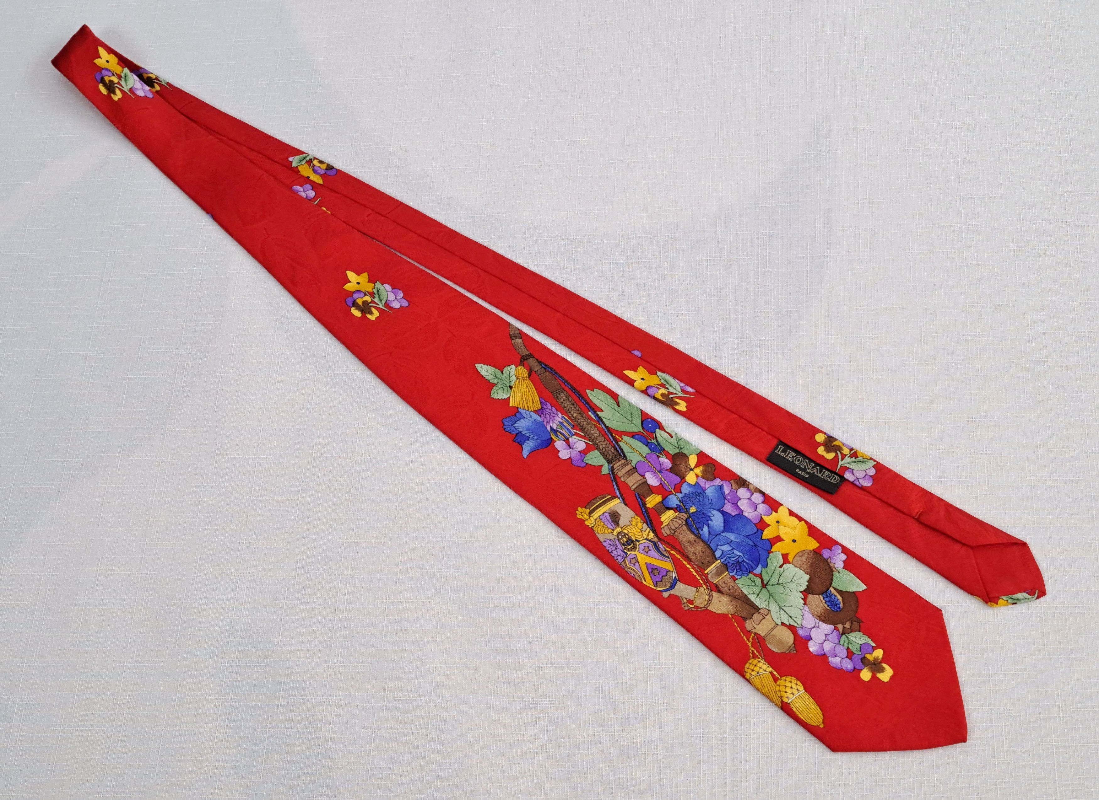 Leonard Paris × Vintage LEONARD Paris jacquard silk tie. Made in Italy. Size ONE SIZE - 4 Thumbnail
