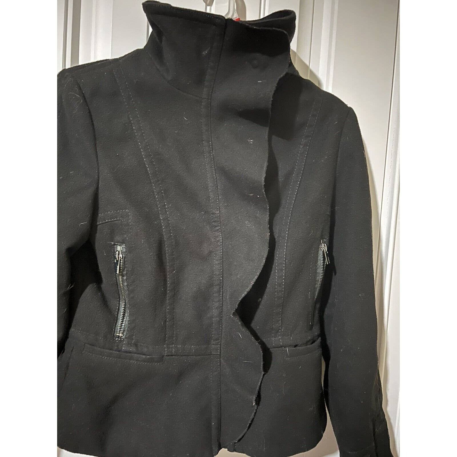 Express Express black suede moto jacket winter snow coat full zip Size S / US 4 / IT 40 - 2 Thumbnail
