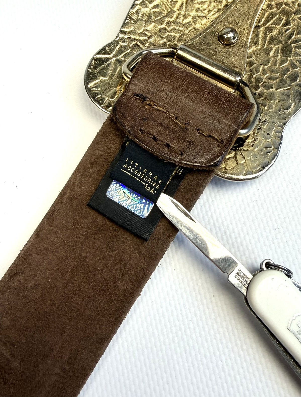 Just Cavalli Just Cavalli Roberto Cavalli Western Leather Belt Buckle Size 32 - 15 Thumbnail