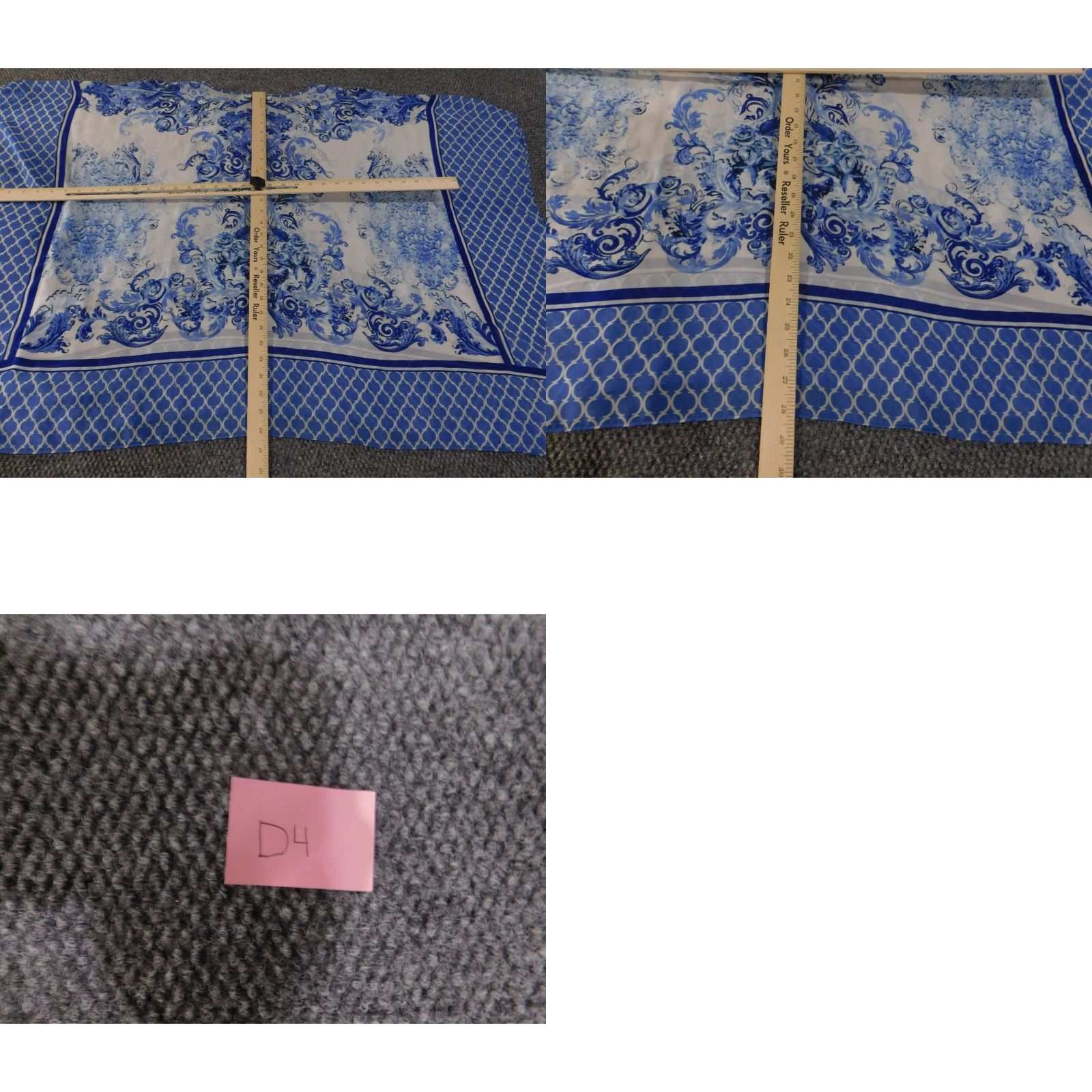 Vintage Susan Graver Blouse Womens 1X Blue White Printed Short Sleeve Tunic Top Size XL / US 12-14 / IT 48-50 - 8 Thumbnail