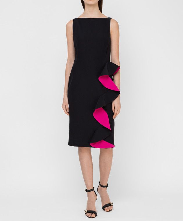 Alexander McQueen o1y0325 Midi Dress in Black Size M / US 6-8 / IT 42-44 - 2 Thumbnail