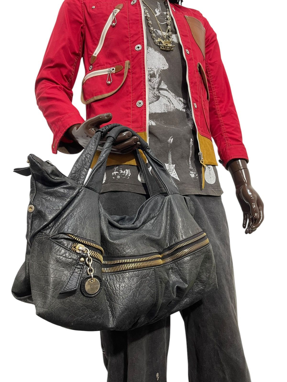 Genuine Leather Full Leather Del Conte Italy Hand Shoulder Bag 1🟩5 Size ONE SIZE - 5 Thumbnail