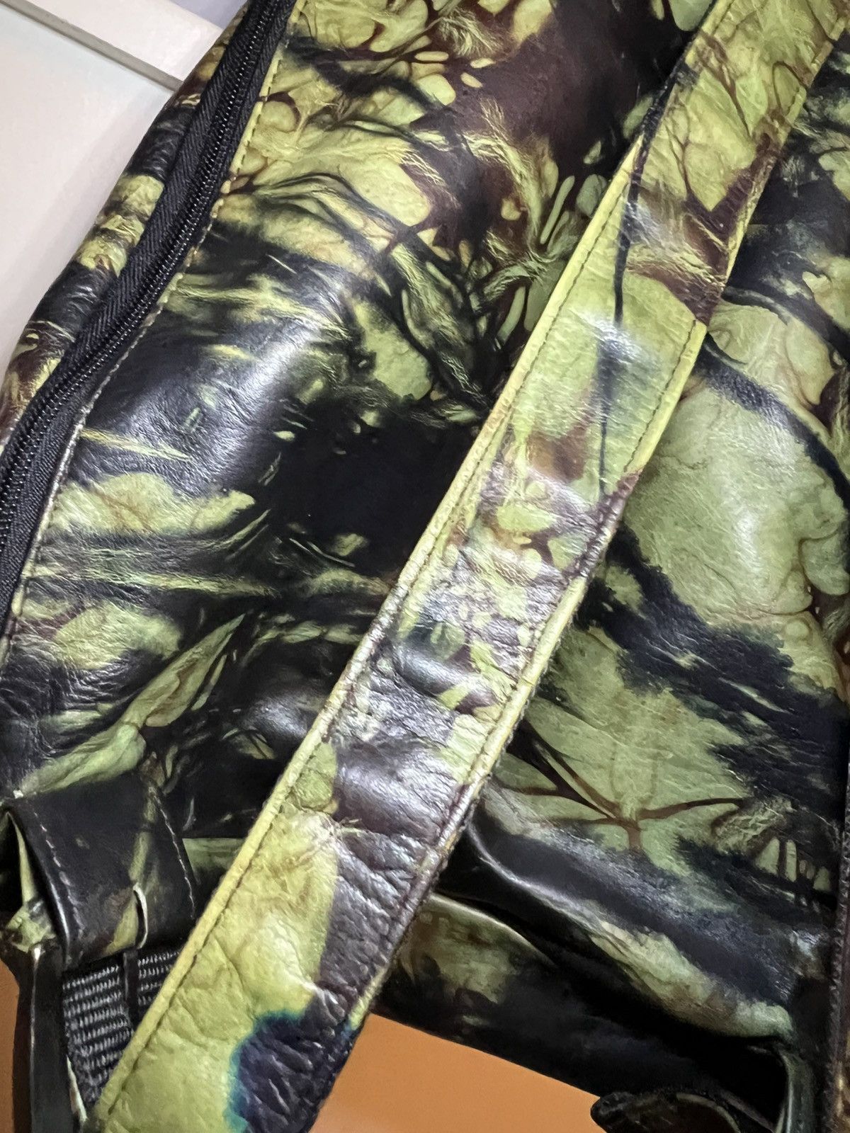 Jean Paul Gaultier Vintage 90s Jean Paul Gaultier Leather Camoflage Backpack Size ONE SIZE - 12 Thumbnail