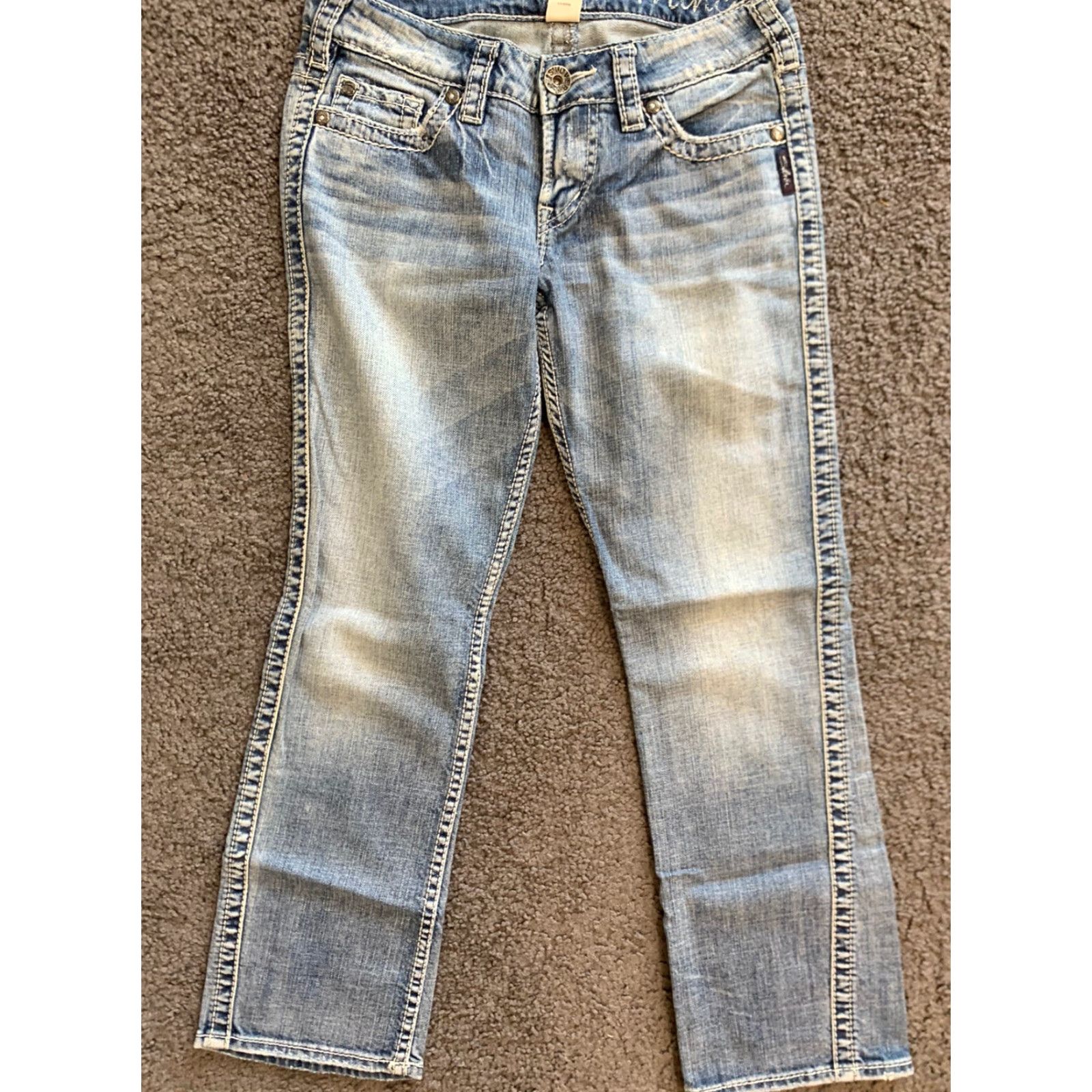 Silver Jeans Co. Silver Jeans Frances Capri Bootcut Jeans Women's 27 Medium Wash Blue Size 27" / US 4 / IT 40 - 4 Thumbnail