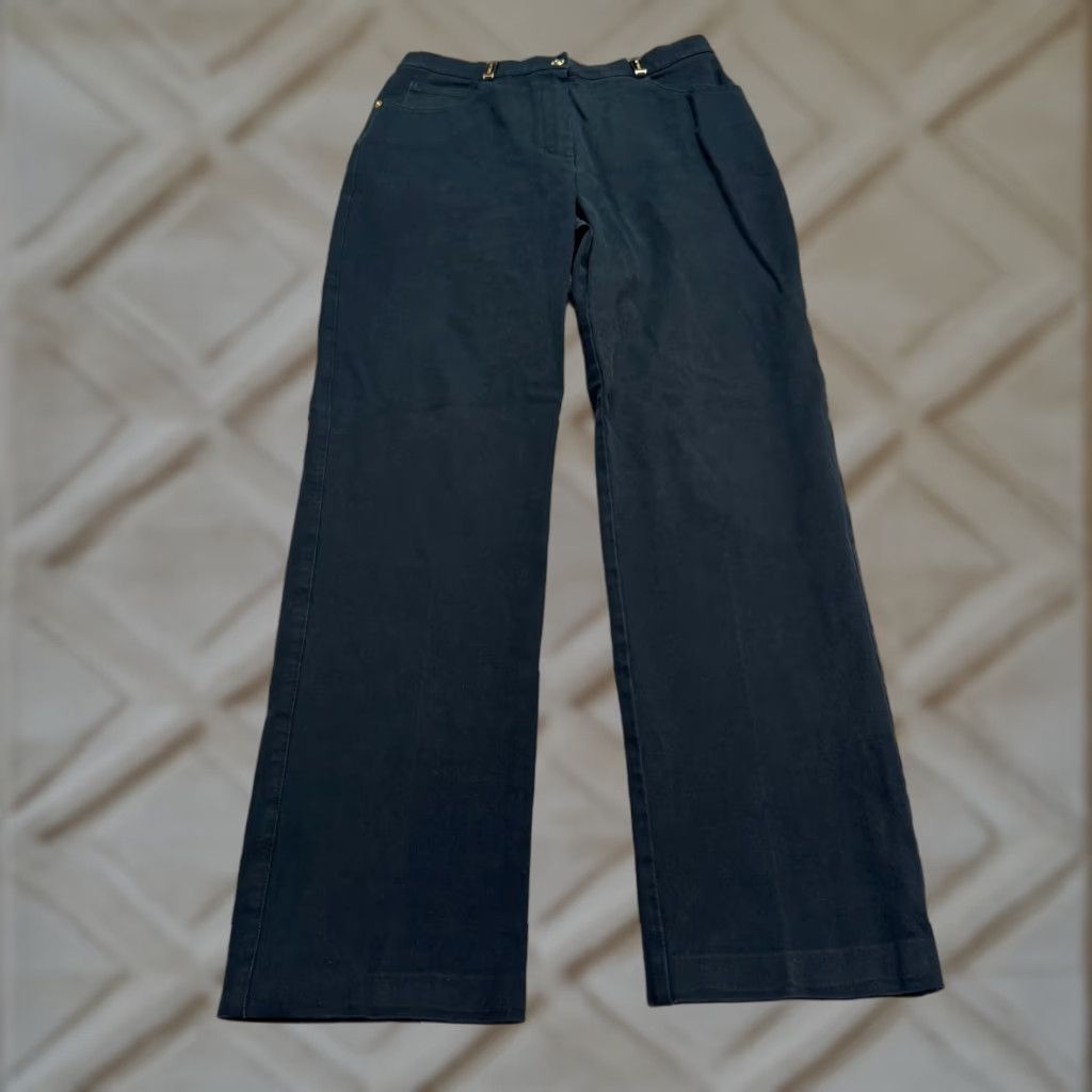 St. John St. John Sport By Marie Gray Womens Pants 8 Navy Straight Leg High Rise Trouser Size 30" / US 8 / IT 44 - 1 Thumbnail