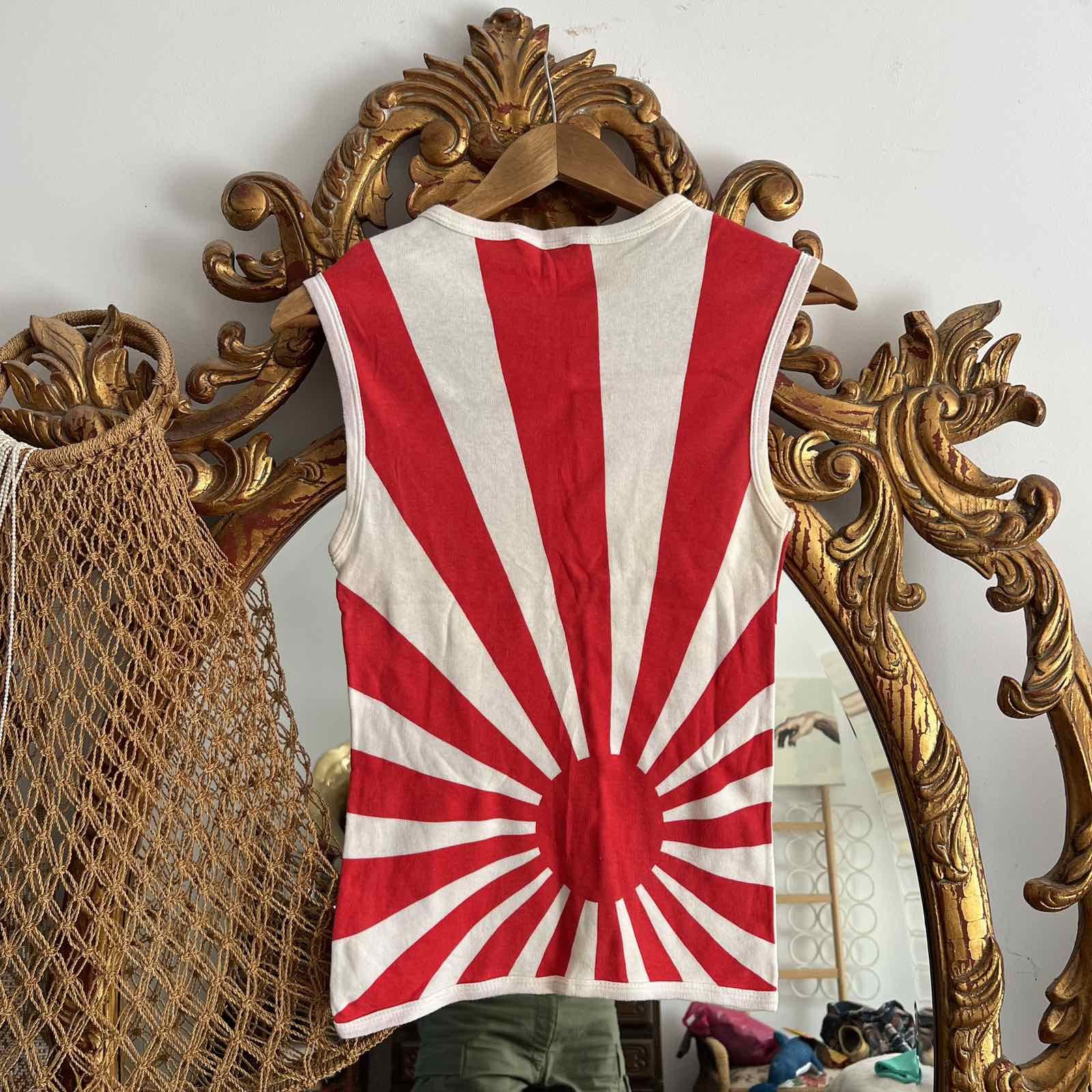 Vintage Vtg 80s Japanese Flag Rising Sun Rockers Sleeveless t shirt Size S / US 4 / IT 40 - 2 Thumbnail