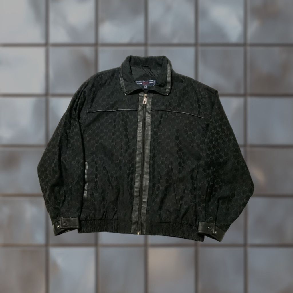 Phat Farm VINTAGE Phat Farm Monogram AOP Suede Trim Bomber Jacket XL Men Black 90s 2000s Dapper 54 Chest Weekend Size US XL / EU 56 / 4 - 1 Thumbnail