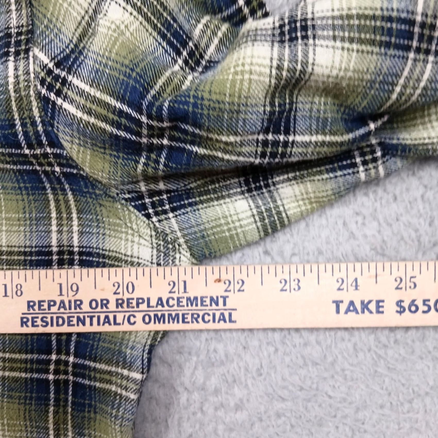Wrangler Wrangler Shirt Mens Medium Green Blue Plaid Western Pearl Snap Long Sleeve Shirt Size US M / EU 48-50 / 2 - 4 Thumbnail