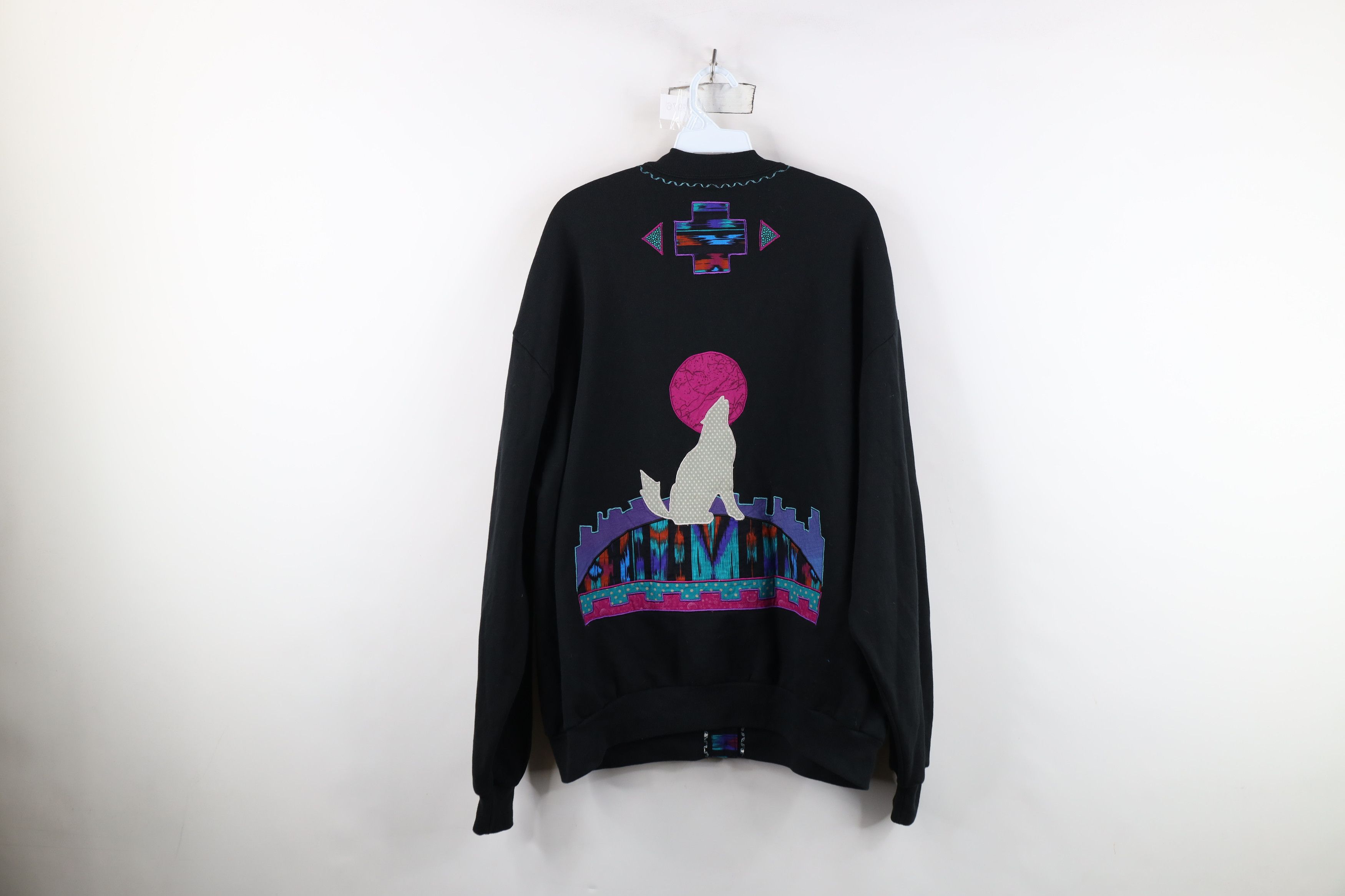 Vintage Vintage 90s Southwestern Cactus Cardigan Sweatshirt USA Size XXL / US 16-18 / IT 52-54 - 13 Thumbnail