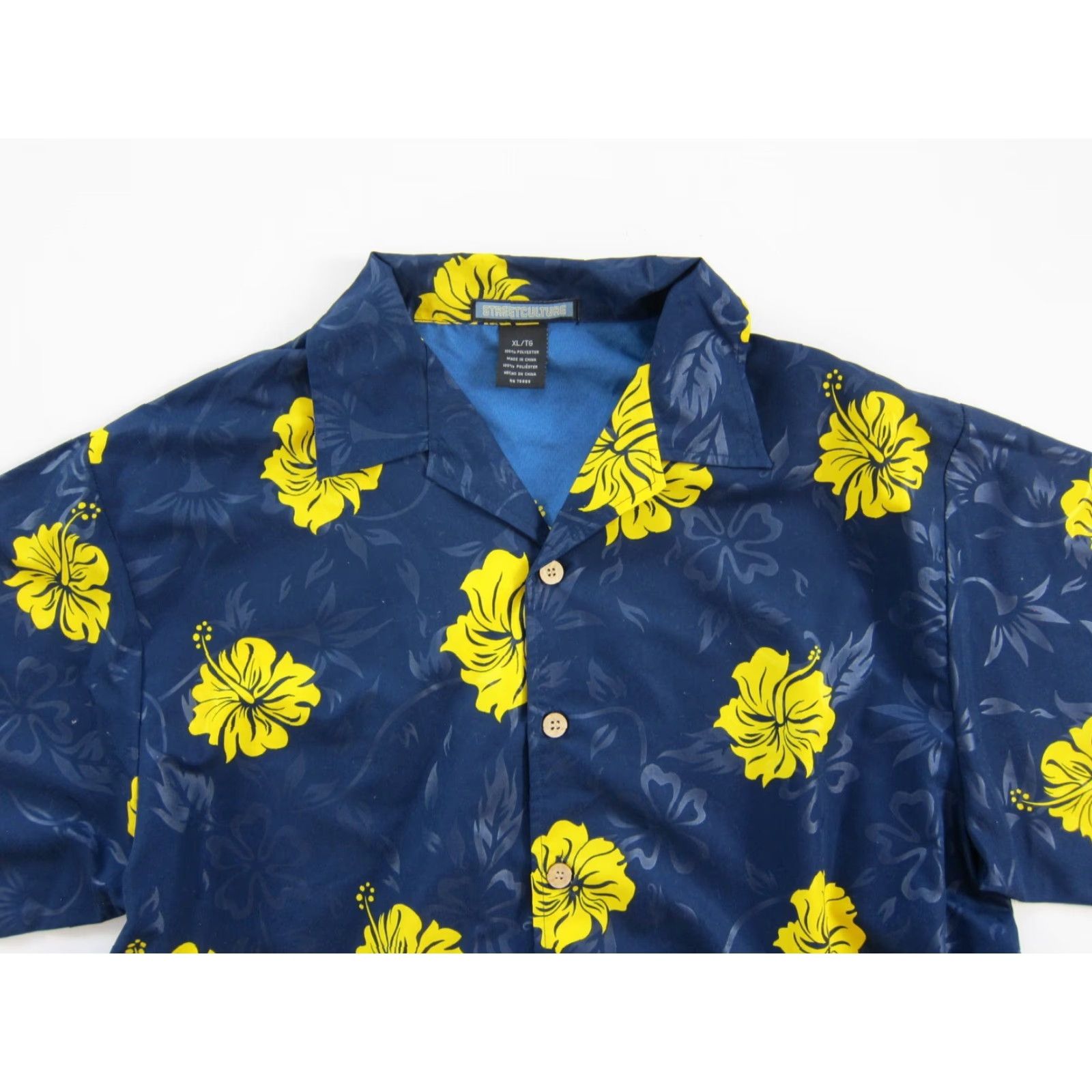 Vintage VINTAGE Street Culture Shirt Men XL Hawaiian Short Sleeve Floral Blue Yellow Floral Shirt XL Men Size US XL / EU 56 / 4 - 4 Thumbnail