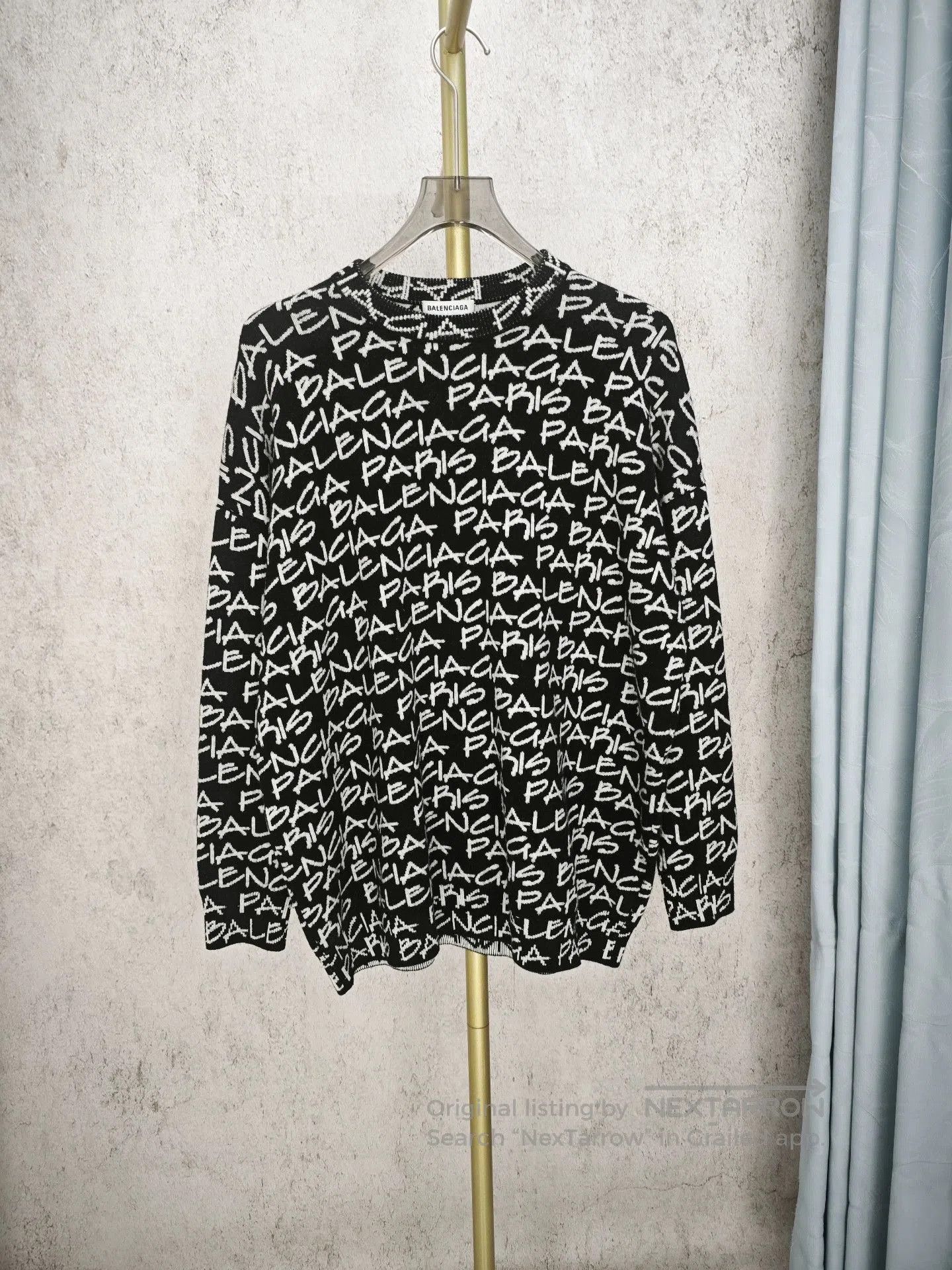 Balenciaga Balenciaga All-Letter Print Sweater. Size US L / EU 52-54 / 3 - 1 Thumbnail