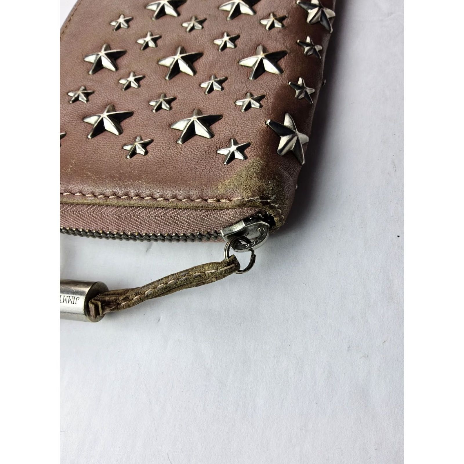 Jimmy Choo Jimmy Choo Wallet Zip Around Pink Leather Star Studded Womens Size ONE SIZE - 4 Thumbnail
