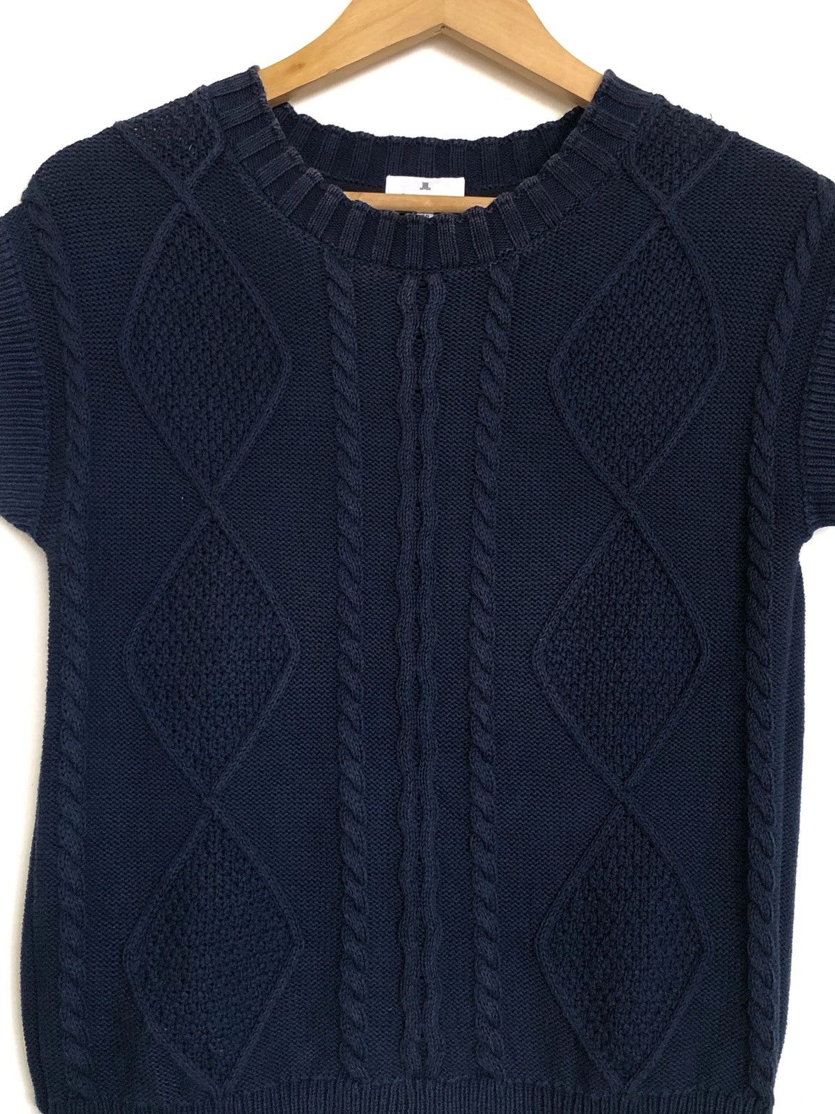 Lanvin EN BLEU GEO KNIT RUFFLE BACK BOXY SWEATER VEST Size S / US 4 / IT 40 - 3 Thumbnail