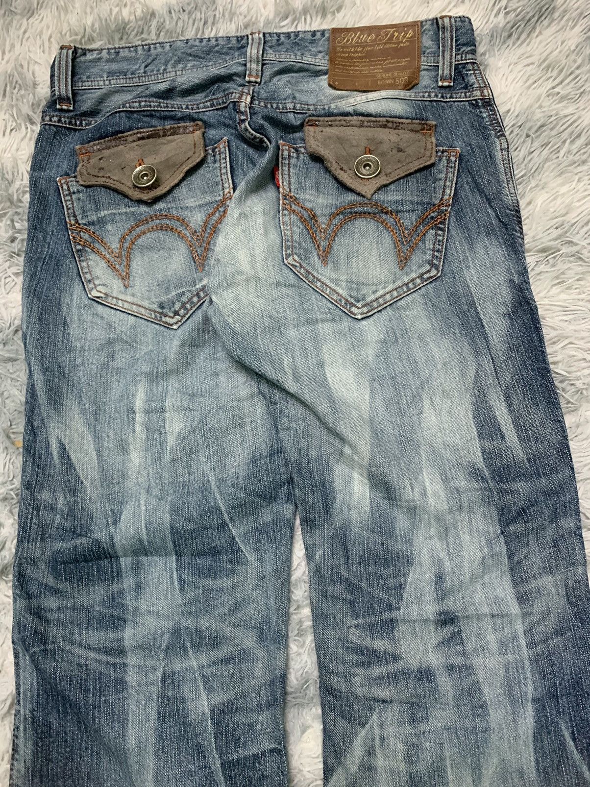 Edwin RARE 90s EDWIN BLUETRIP DISTRESSED JEANS RARE Size US 34 / EU 50 - 10 Thumbnail
