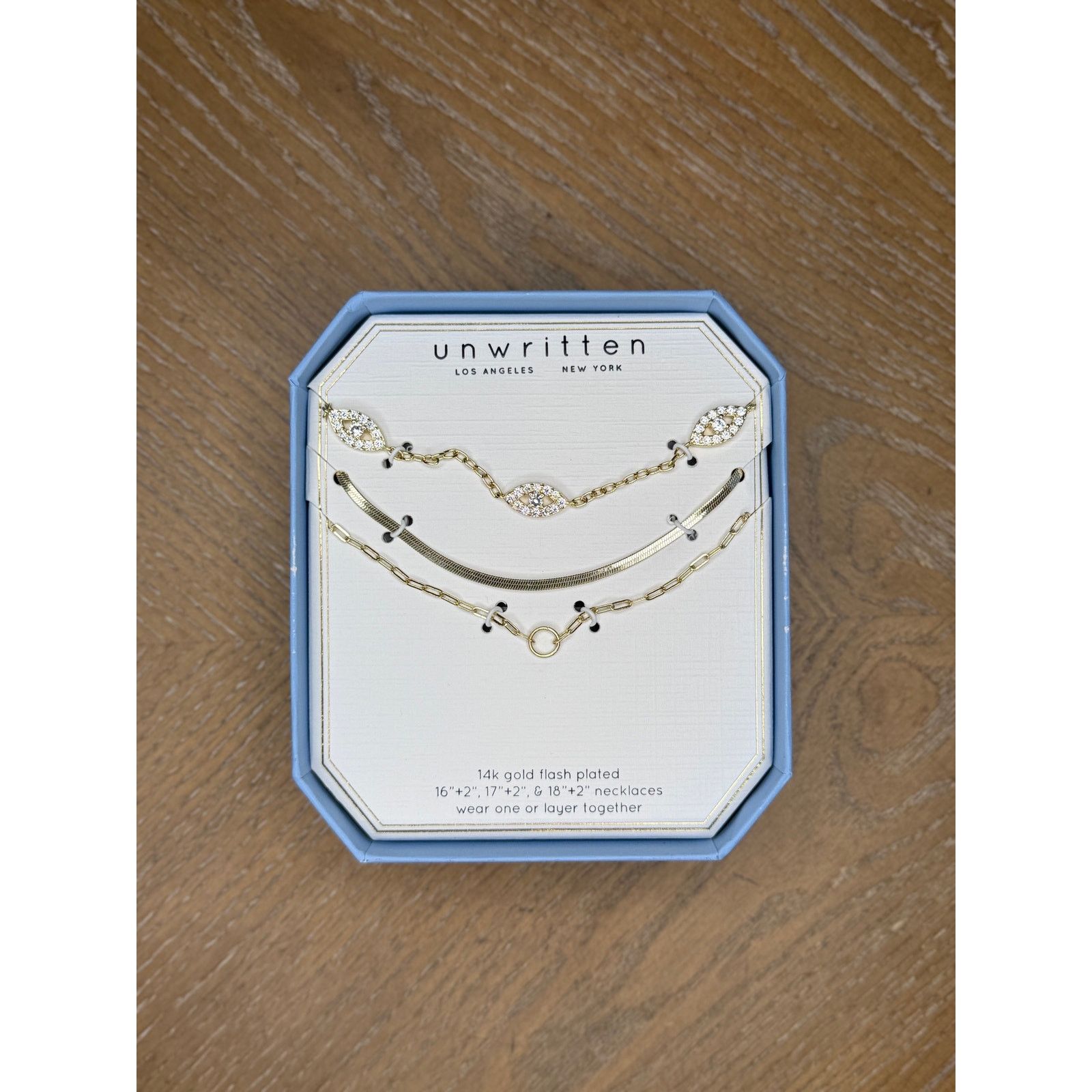Other Unwritten Layered Gold Eye Charm Necklace Set | 3-Pc Size ONE SIZE - 1 Thumbnail