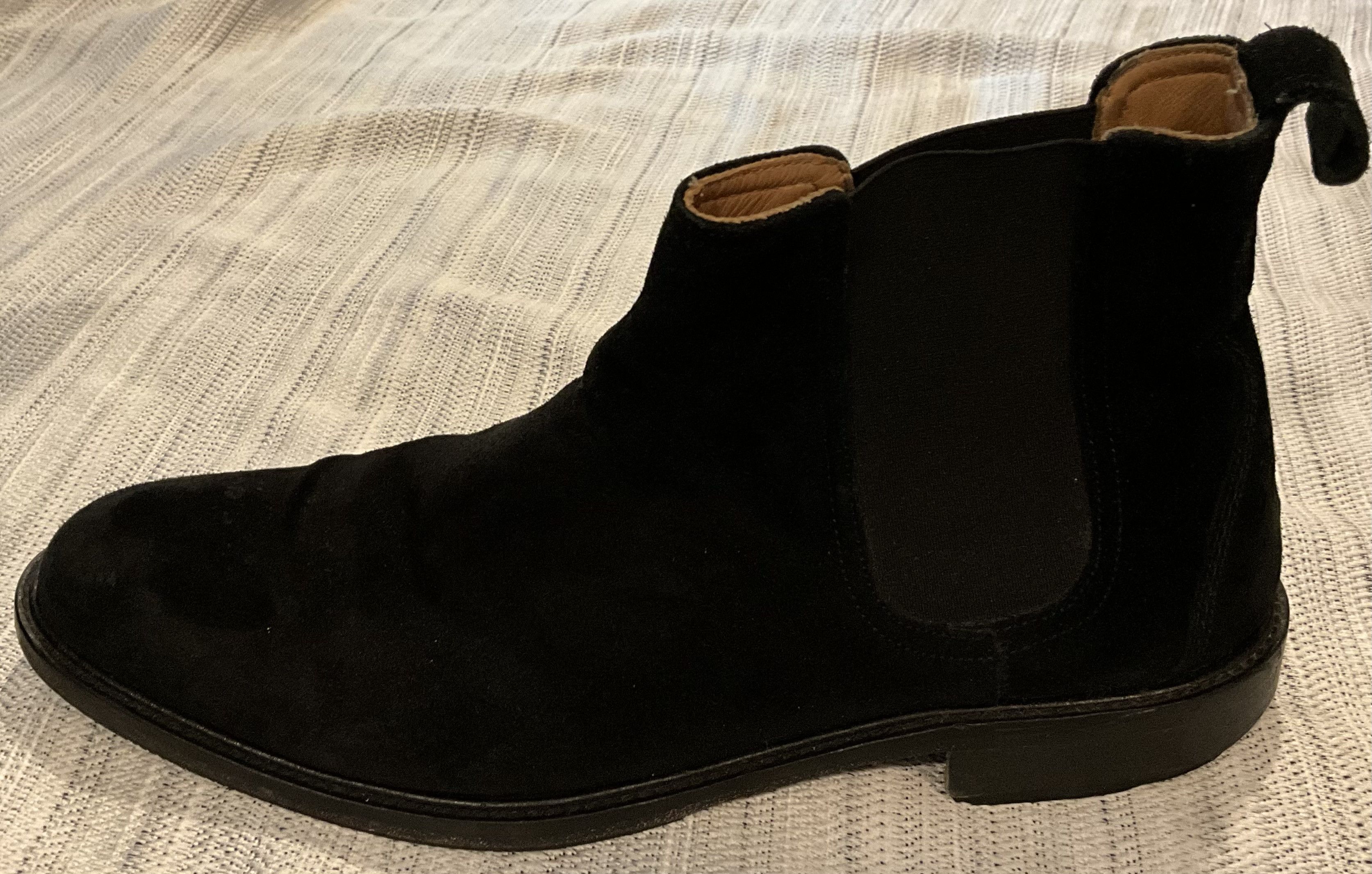 Barneys New York Men’s Barneys NY Black Suede Boots Made in Italy 10 1/2M Size US 10.5 / EU 43-44 - 5 Thumbnail