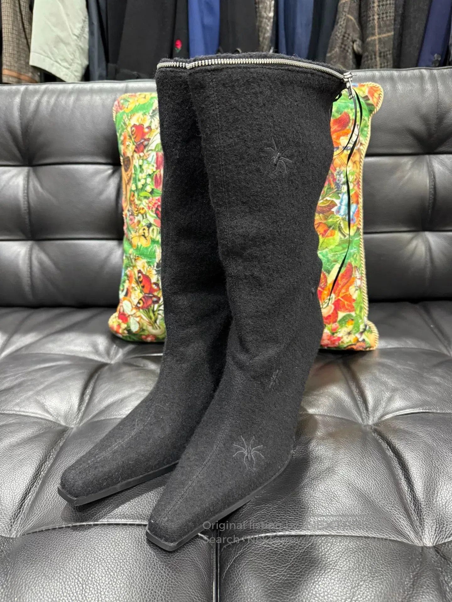 Comme des Garcons undercover guru guru embroidered insect long boots. Size US 6 / EU 39 - 1 Thumbnail