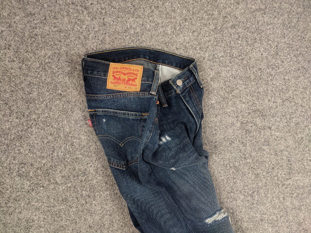 Levi's Levis 511 Stretch Distressed Denim Jeans Vintage Style Size US 31 - 10 Thumbnail