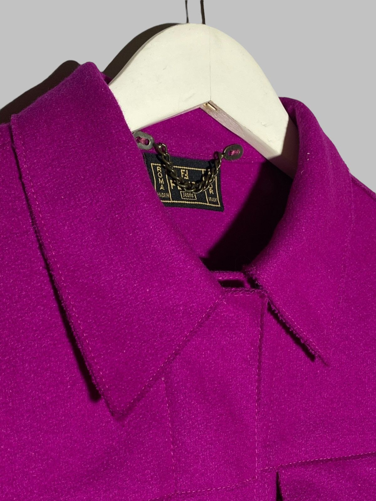 Fendi Fendi Roma Vintage 90s Hot Pink Cropped Jacket Snap Button Size M / US 6-8 / IT 42-44 - 6 Thumbnail
