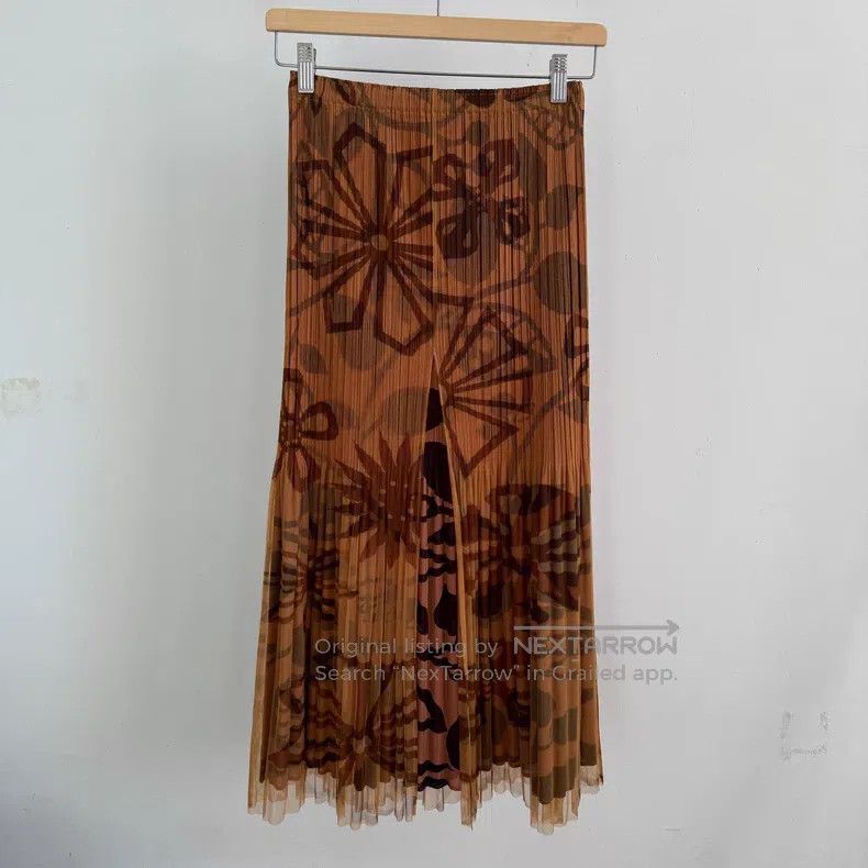 Issey Miyake Issey Miyake size:3 Brown Midi Skirt Size 22" - 1 Thumbnail