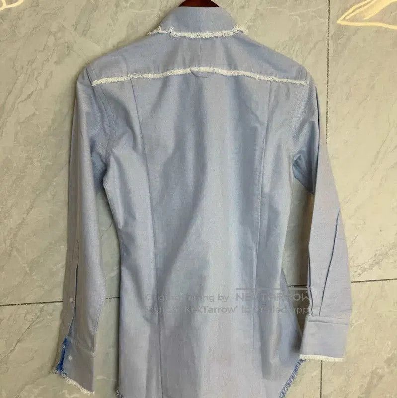 Thom Browne Thom Browne Light Blue Striped Long Sleeve Shirt . Size US S / EU 44-46 / 1 - 2 Thumbnail