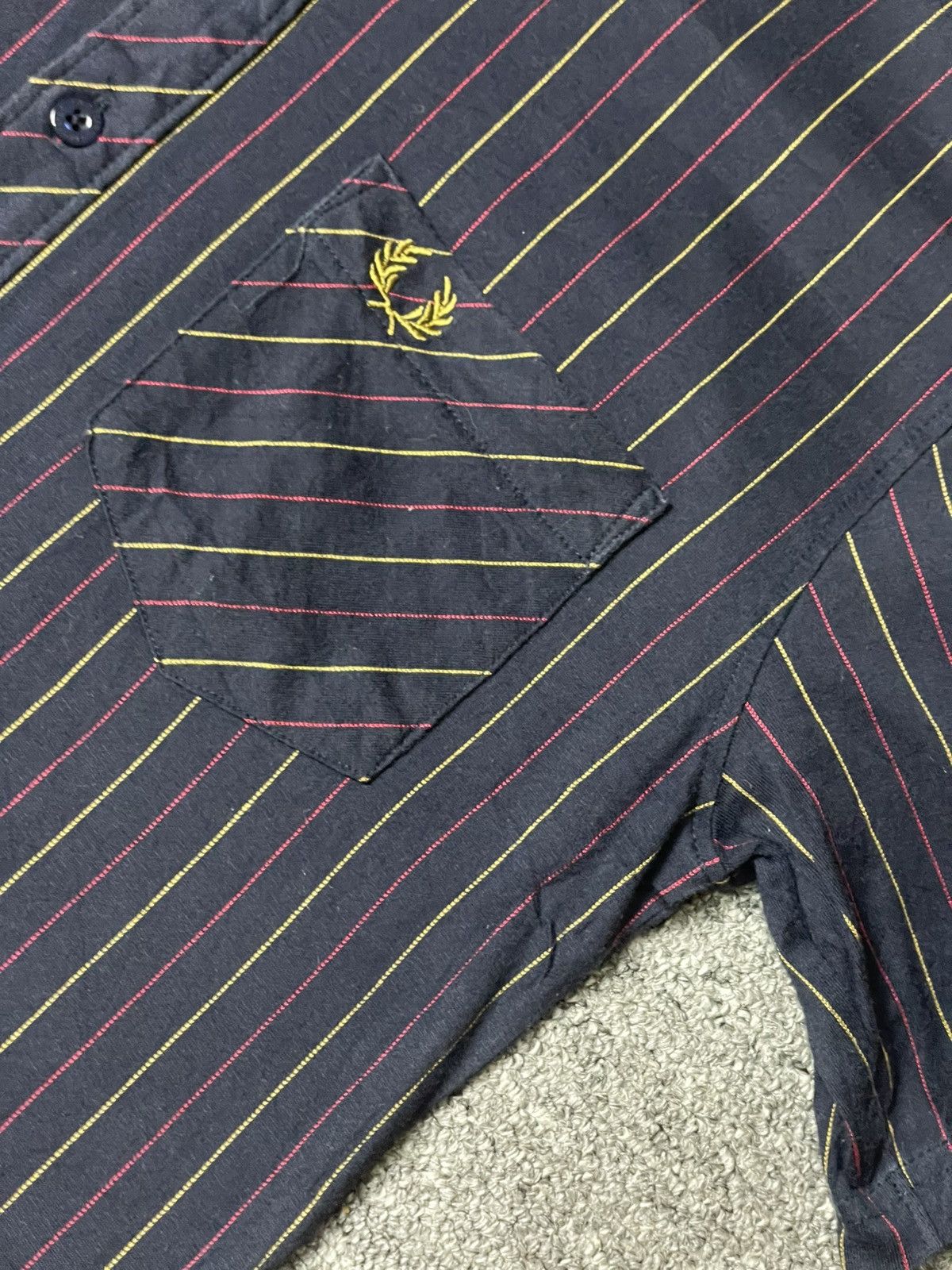 Fred Perry × Japanese Brand × Vintage Fred Perry Stripes Short Sleeve Button Up Shirt (115) Size US S / EU 44-46 / 1 - 5 Thumbnail