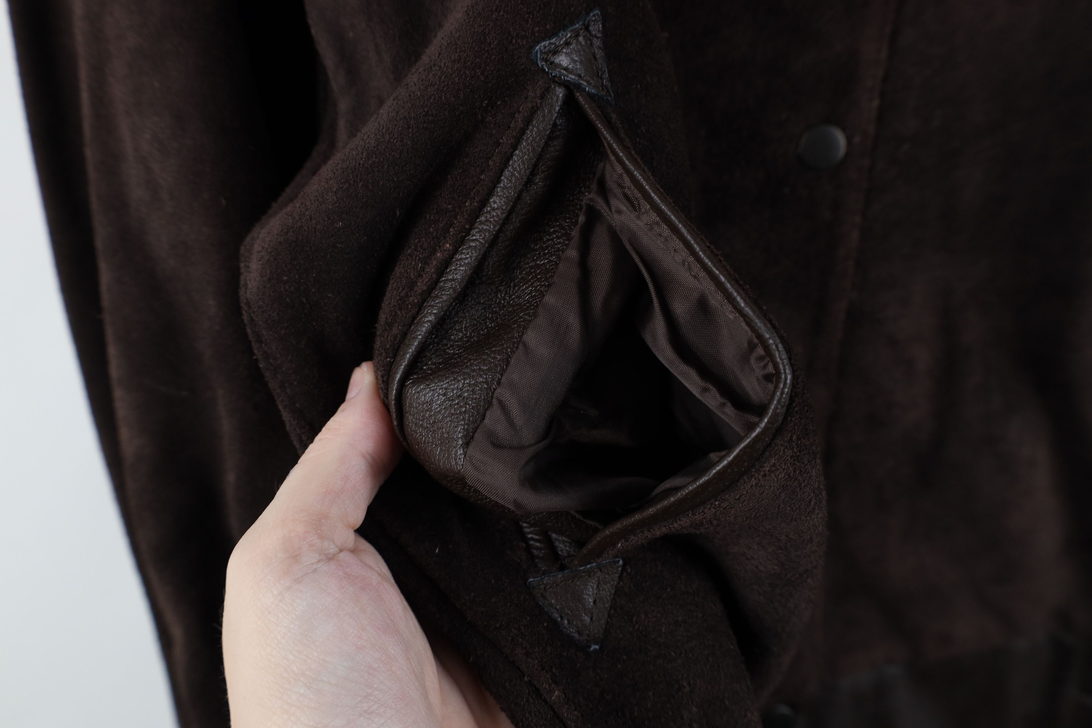 Vintage Vintage 80s 90s Streetwear Leather Bomber Jacket Dark Brown Size L / US 10 / IT 46 - 4 Thumbnail