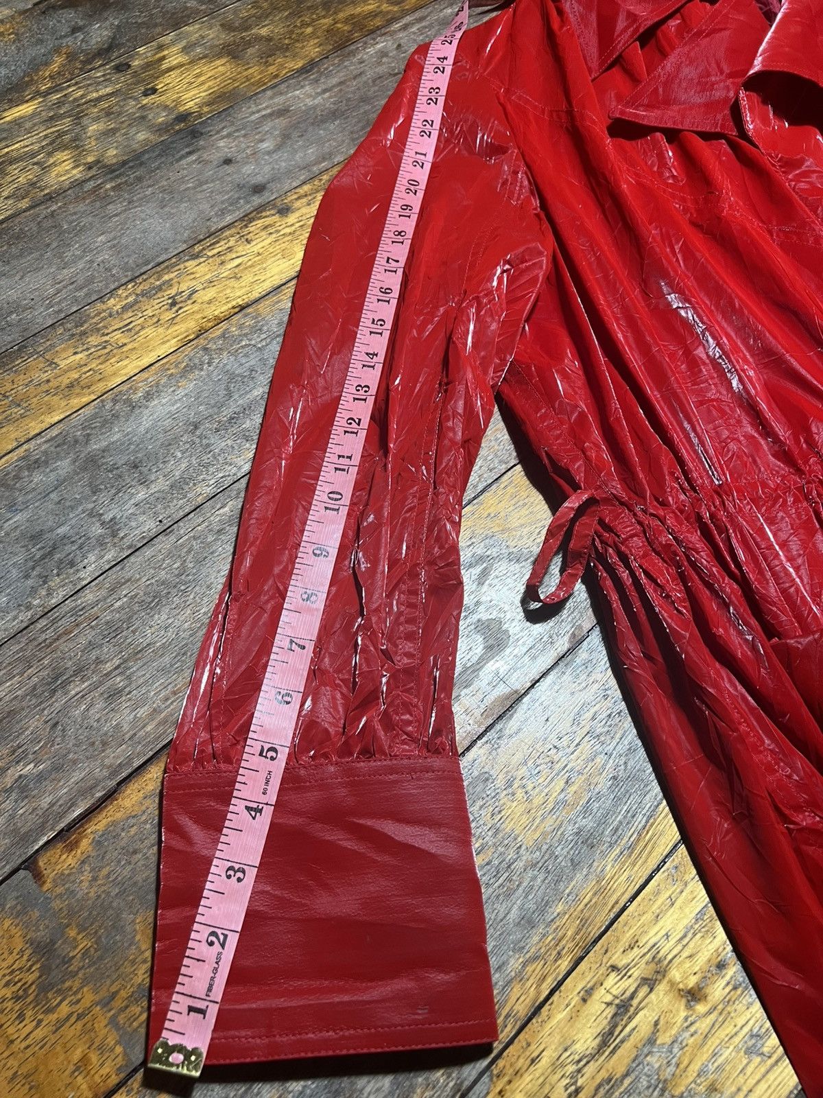 Mugler Belted Glossy Red Trench Coat Size XS / US 0-2 / IT 36-38 - 17 Thumbnail