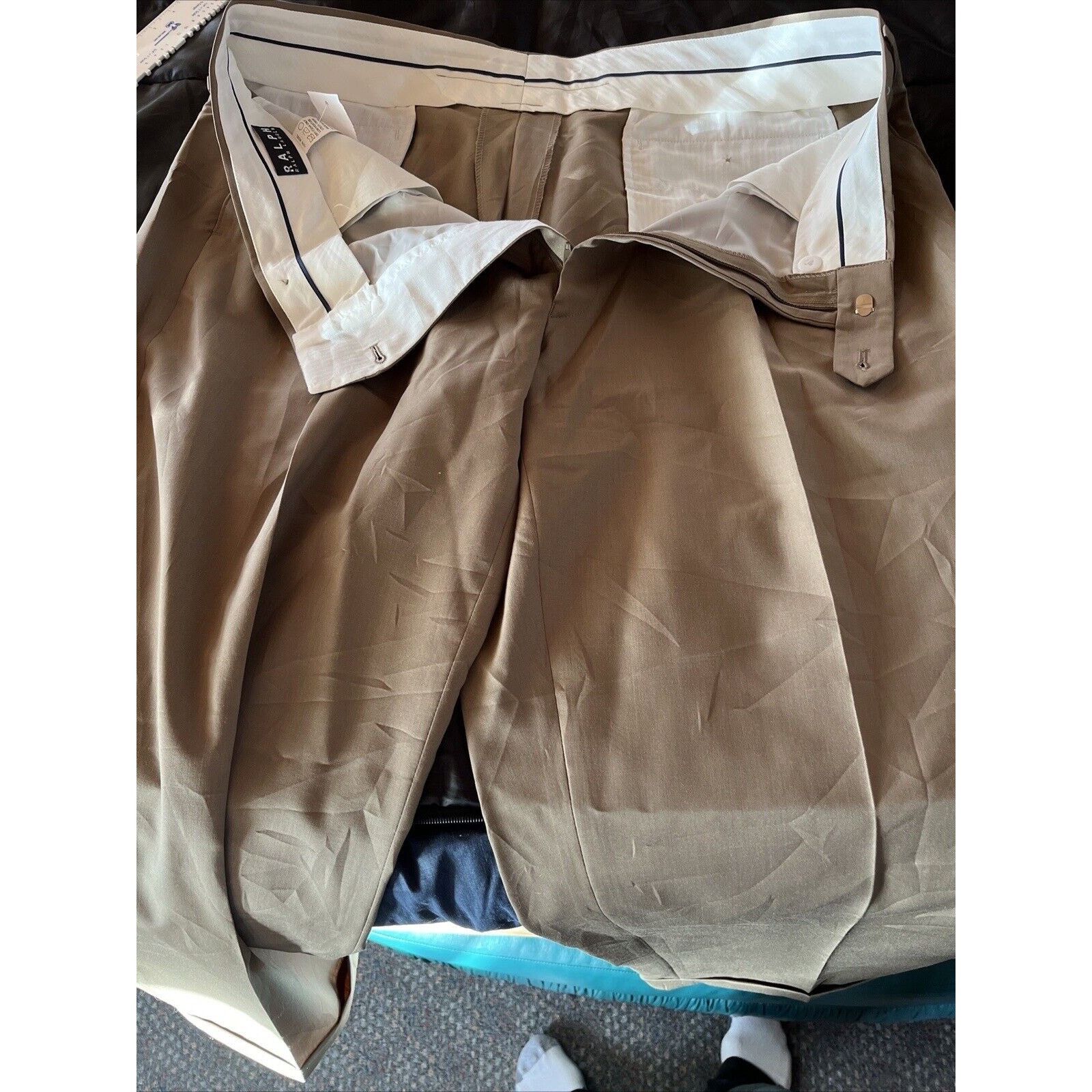 Ralph Lauren Ralph Lauren Mens 40x29 Brown Flat Straight Wool Dress Pants Size US 40 / EU 56 - 13 Thumbnail
