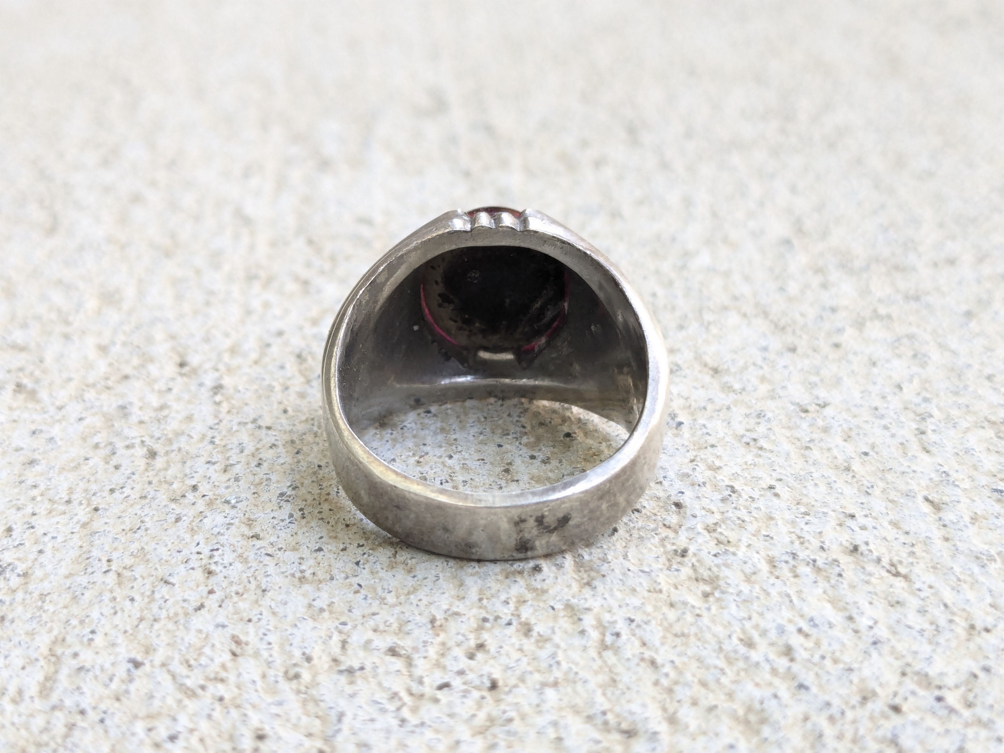Jewelry Vintage Sterling Silver Ring Pink Oval Cabochon 8.25 Size ONE SIZE - 8 Thumbnail