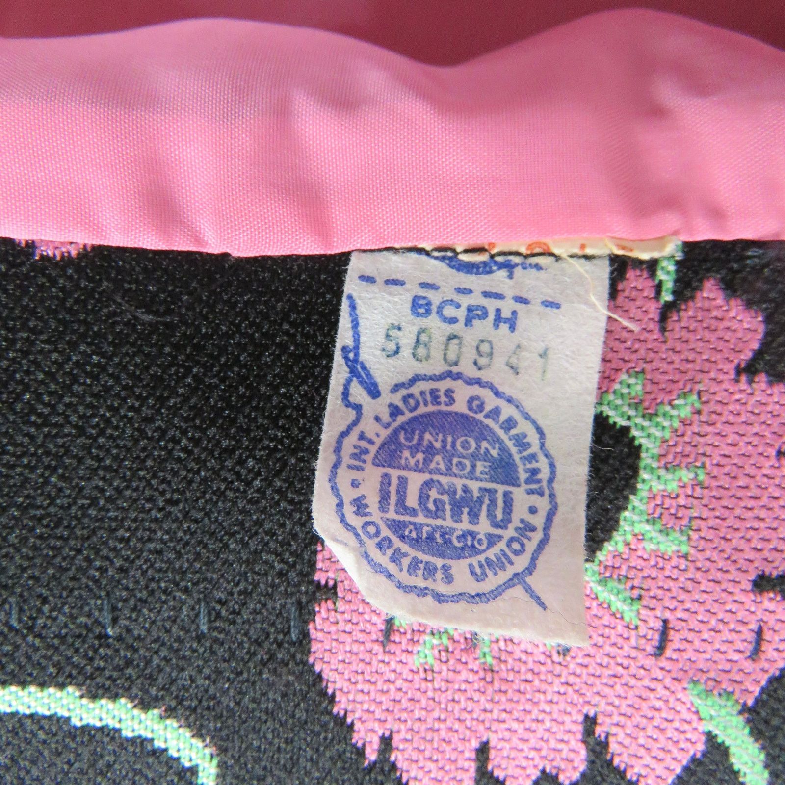 Vintage 1960s Vintage Black & Pink Floral Jacket Blazer Retro Medium Size M / US 6-8 / IT 42-44 - 3 Thumbnail