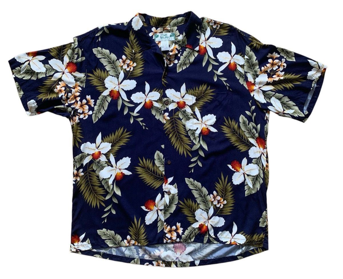 Vintage Vintage 80s 100% Rayon Shirt Two Palm Hawaii Size US XL / EU 56 / 4 - 1 Thumbnail