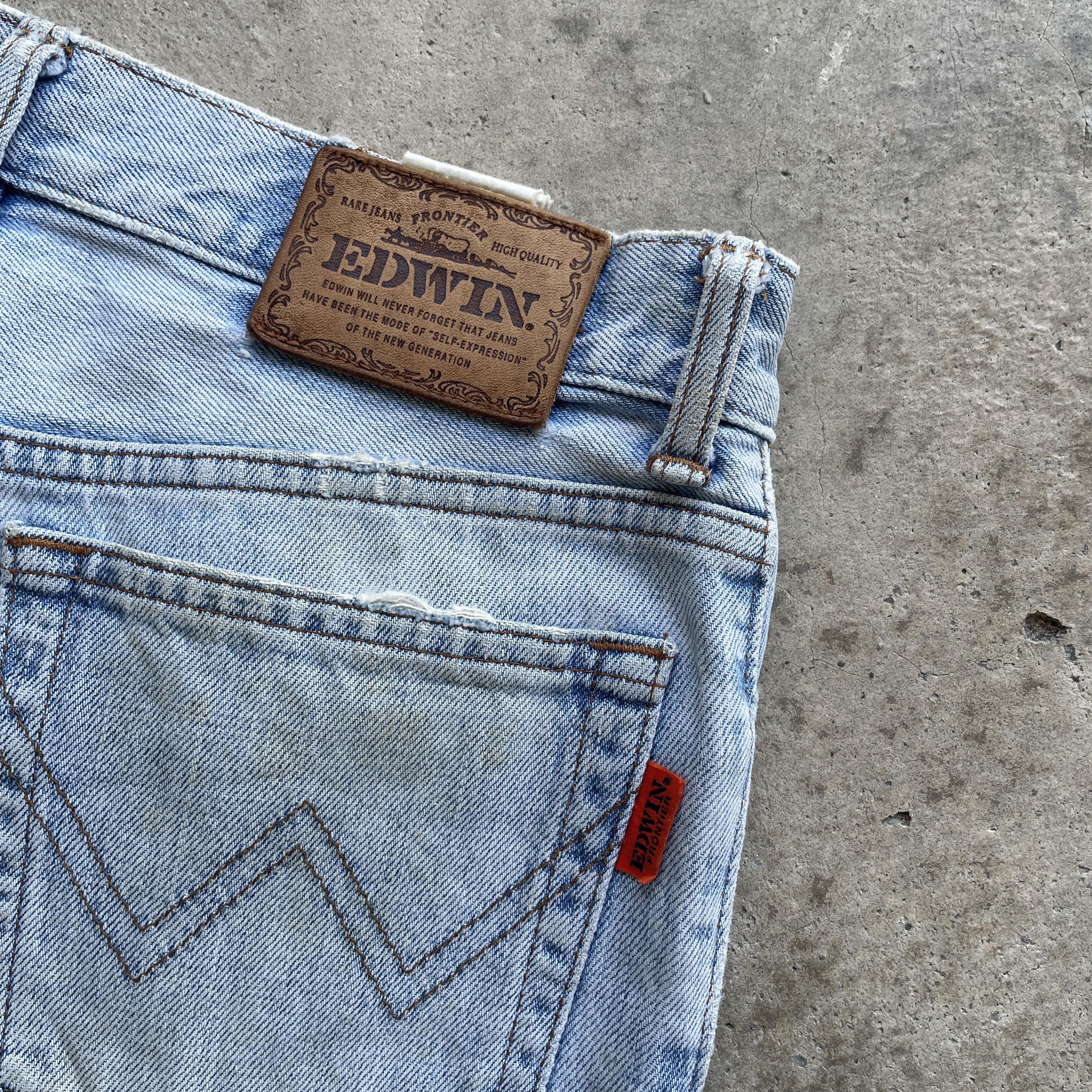 Edwin VINTAGE EDWIN JEANS FADED DISTRESSED WASH DENIM PANTS W28 Size US 28 / EU 44 - 8 Thumbnail