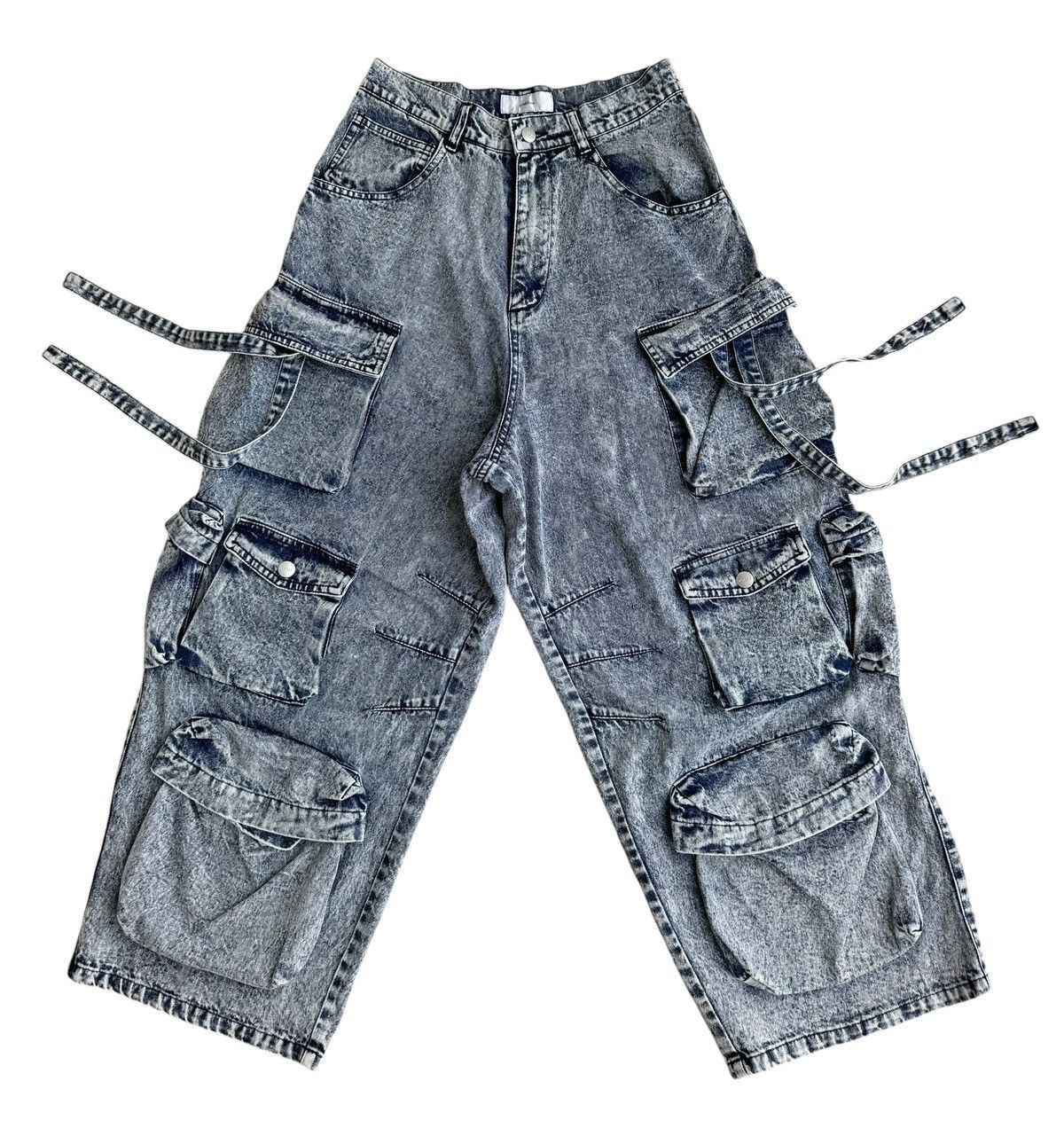JNCO × Japanese Brand Streetwear Adrer Asid Wash baggy Multiple Pocket Jeans Size US 29 - 5 Thumbnail