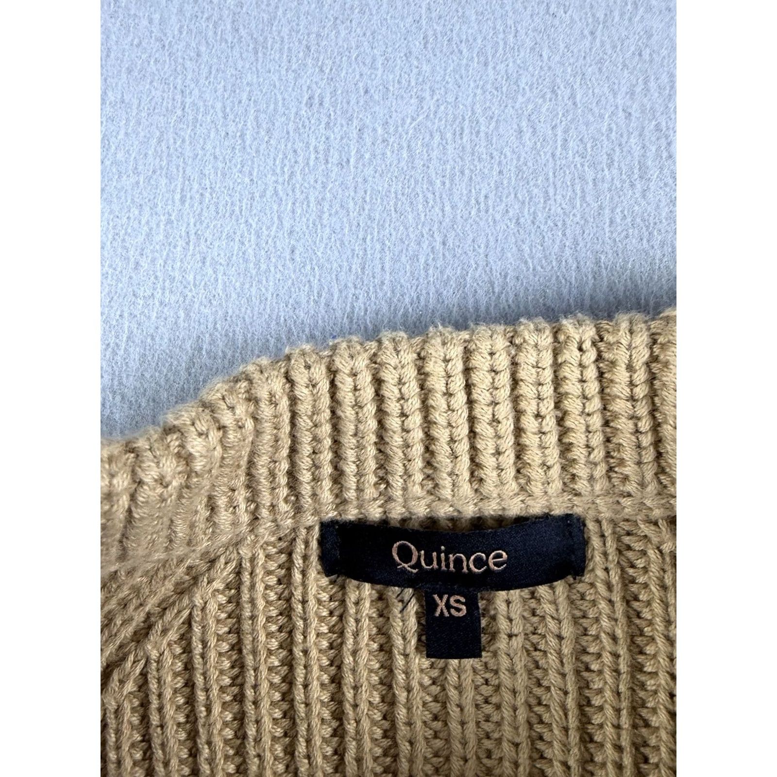 Quince Quince Sweater Womens XS Camel Crew Neck Knit Pullover Raglan Long Sleeve Organic Cotton Tight-Knit Casual Fall Winter Solid PreppyVintage No Size XS / US 0-2 / IT 36-38 - 3 Thumbnail