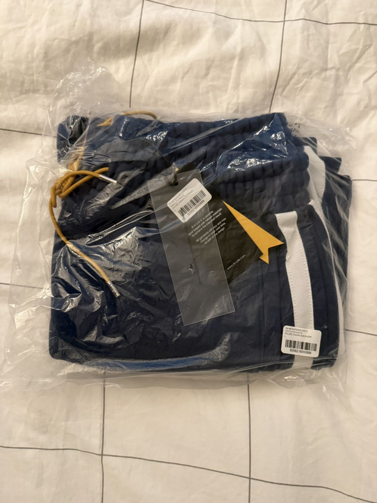Rhude RHUDE Champions Short Large Navy/ Vintage White Logo Shorts Size US 34 / EU 50 - 4 Thumbnail