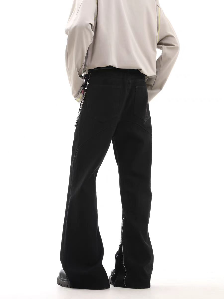 Jean Black Relaxed-Fit Zipper-Cuff Casual Pants Size US 30 / EU 46 - 4 Thumbnail