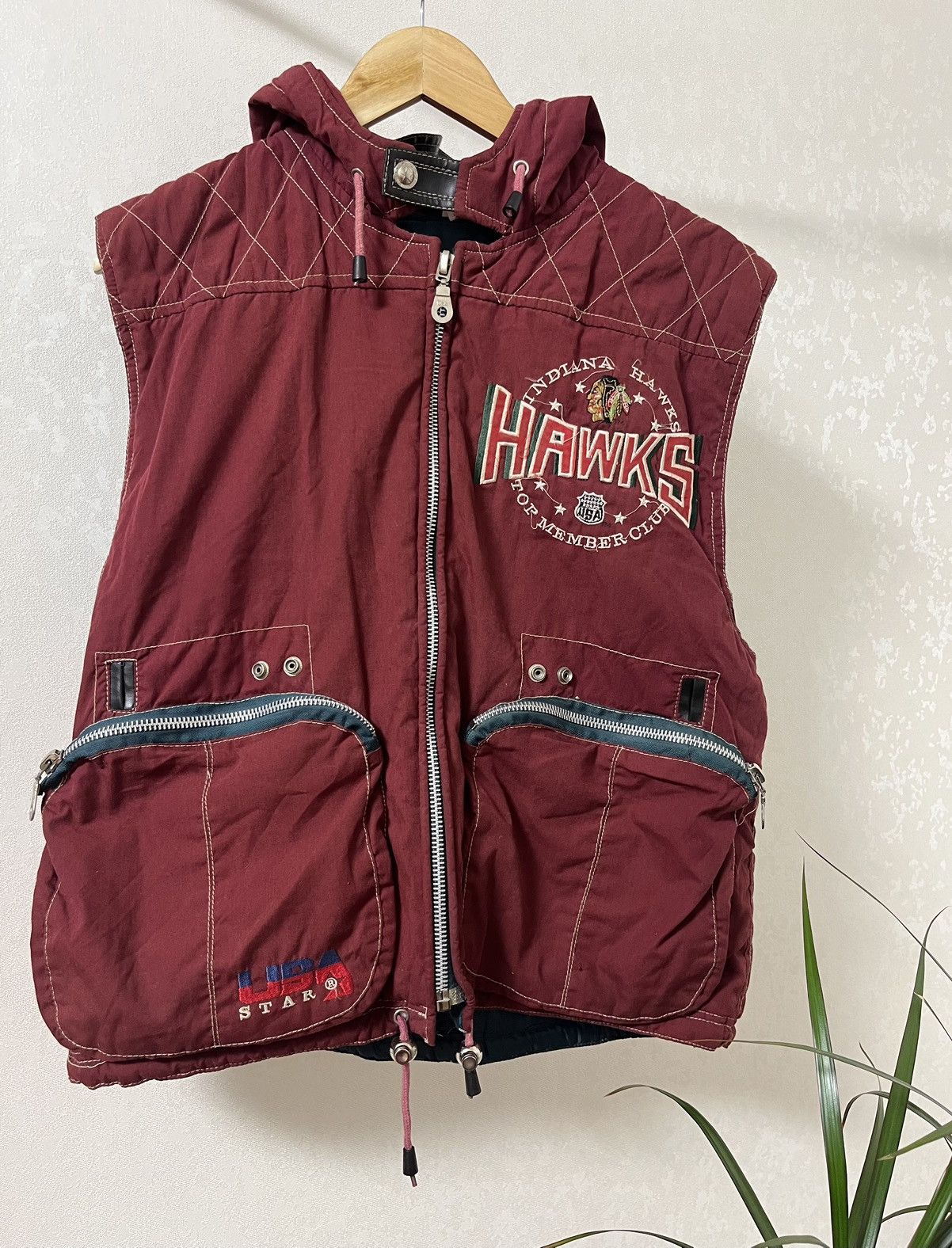 Japanese Brand × Vintage Indiana Hawks Top Member Club Vintage y2k USA Style Vest Size US M / EU 48-50 / 2 - 1 Thumbnail