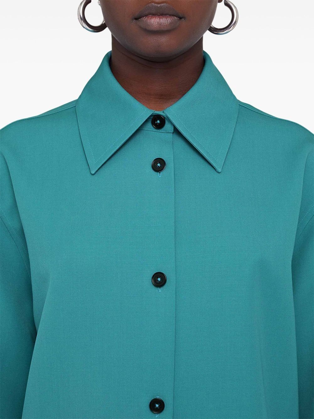 Jil Sander o1mt1gz0625 Button Shirt in Blue Green Size US XL / EU 56 / 4 - 4 Thumbnail