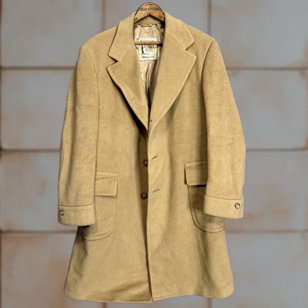 Camel VINTAGE Bal-Paca Coat Mens Camel Hair Overcoat Tan 80s 90s Classic Pockets Size L Size US L / EU 52-54 / 3 - 1 Thumbnail