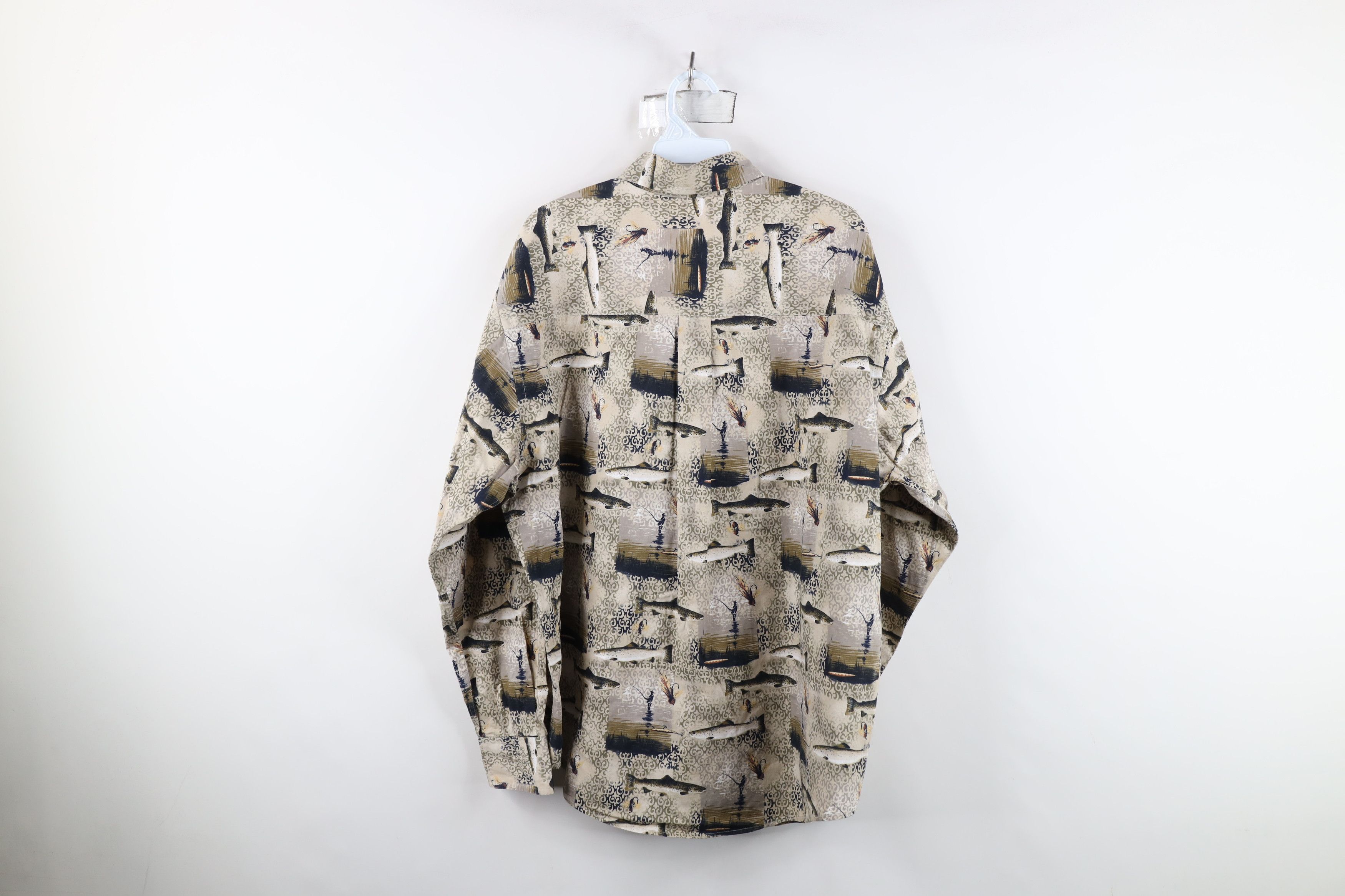 Vintage Vintage 90s Y2K Fishing Over Print Short Sleeve Button Shirt Size US L / EU 52-54 / 3 - 10 Thumbnail