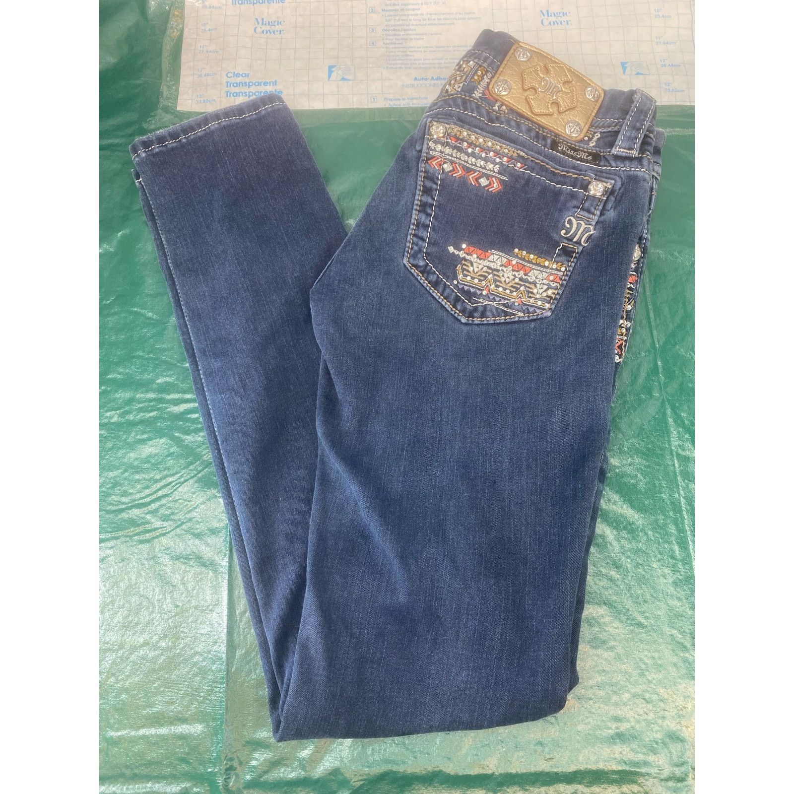 Miss Me Miss Me Jean Size 27 Denim Embellished Fleur Low Rise Skinny Size 27" / US 4 / IT 40 - 8 Thumbnail