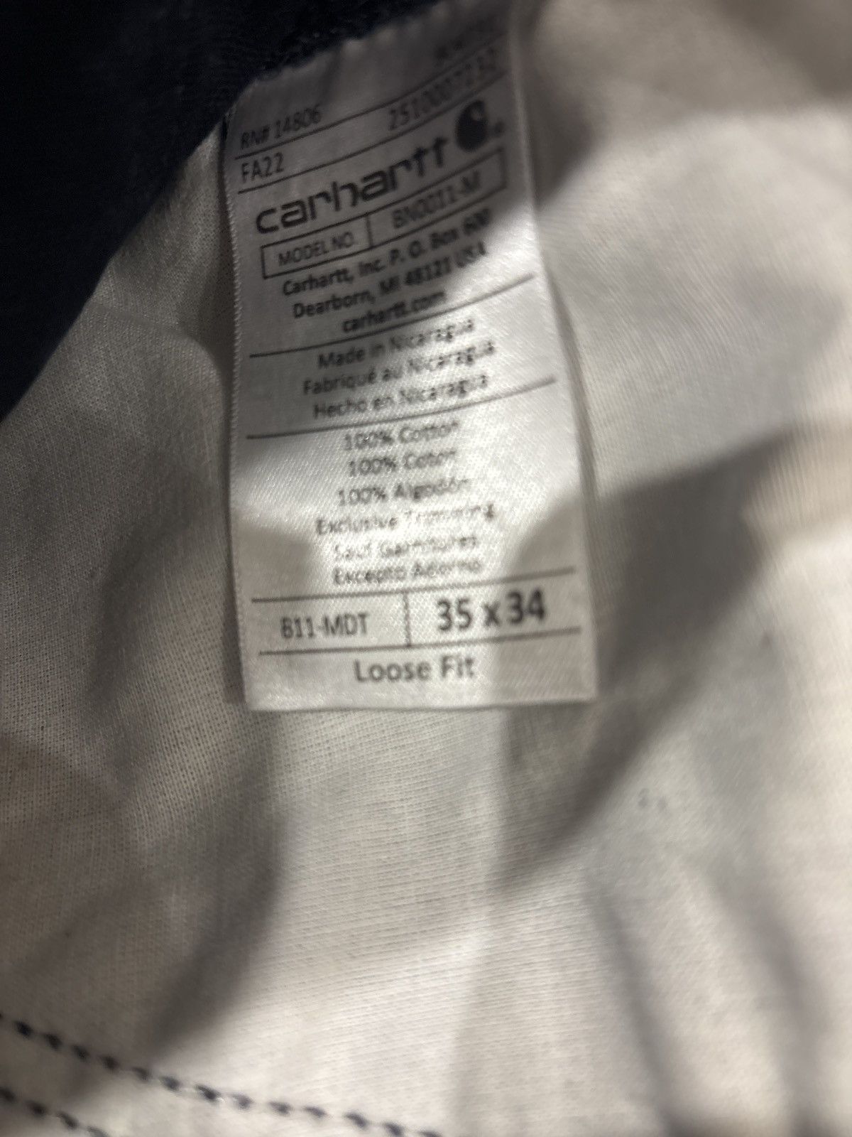 Carhartt Carhartt navy work wear pants Size US 35 - 4 Thumbnail