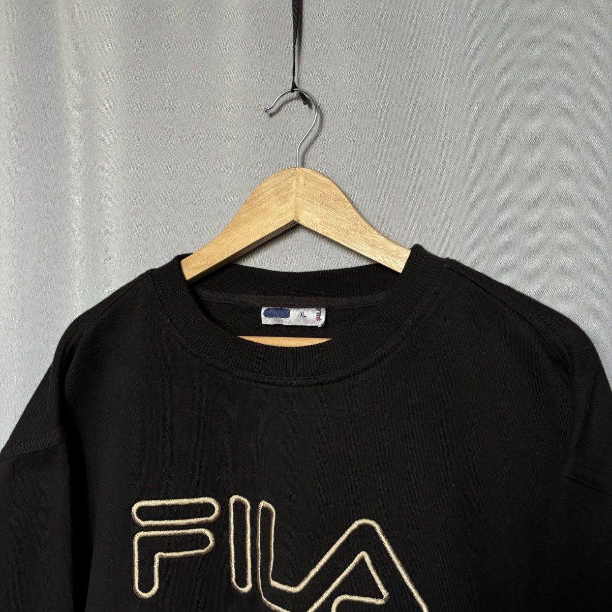 Fila Fila vintage rare sweatshirt black big logo xl streetwear Size US XL / EU 56 / 4 - 3 Thumbnail