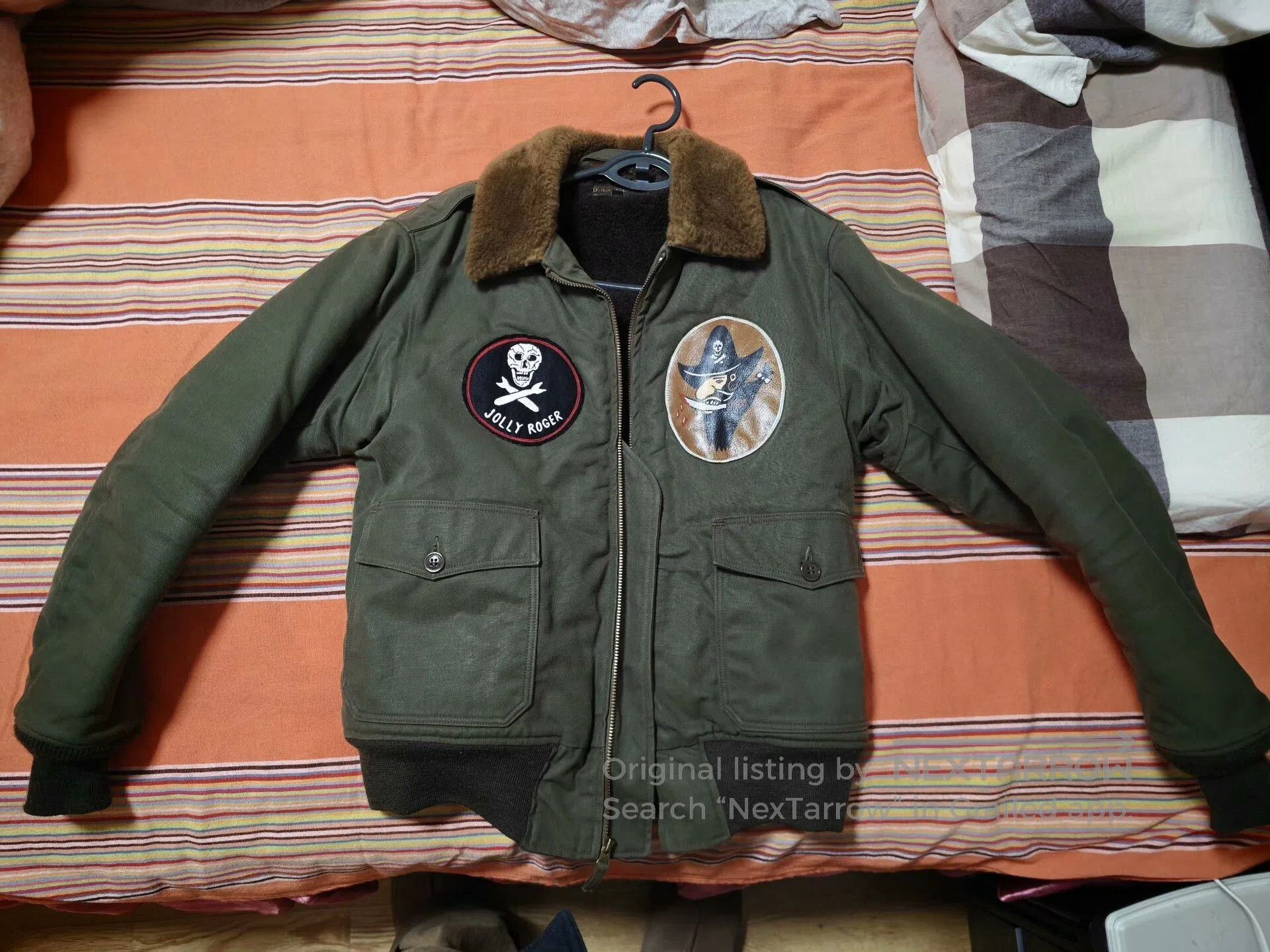 Freewheelers Freewheelers B10 Flight Jacket with Skull Design. Size US XXS / EU 40 - 3 Thumbnail