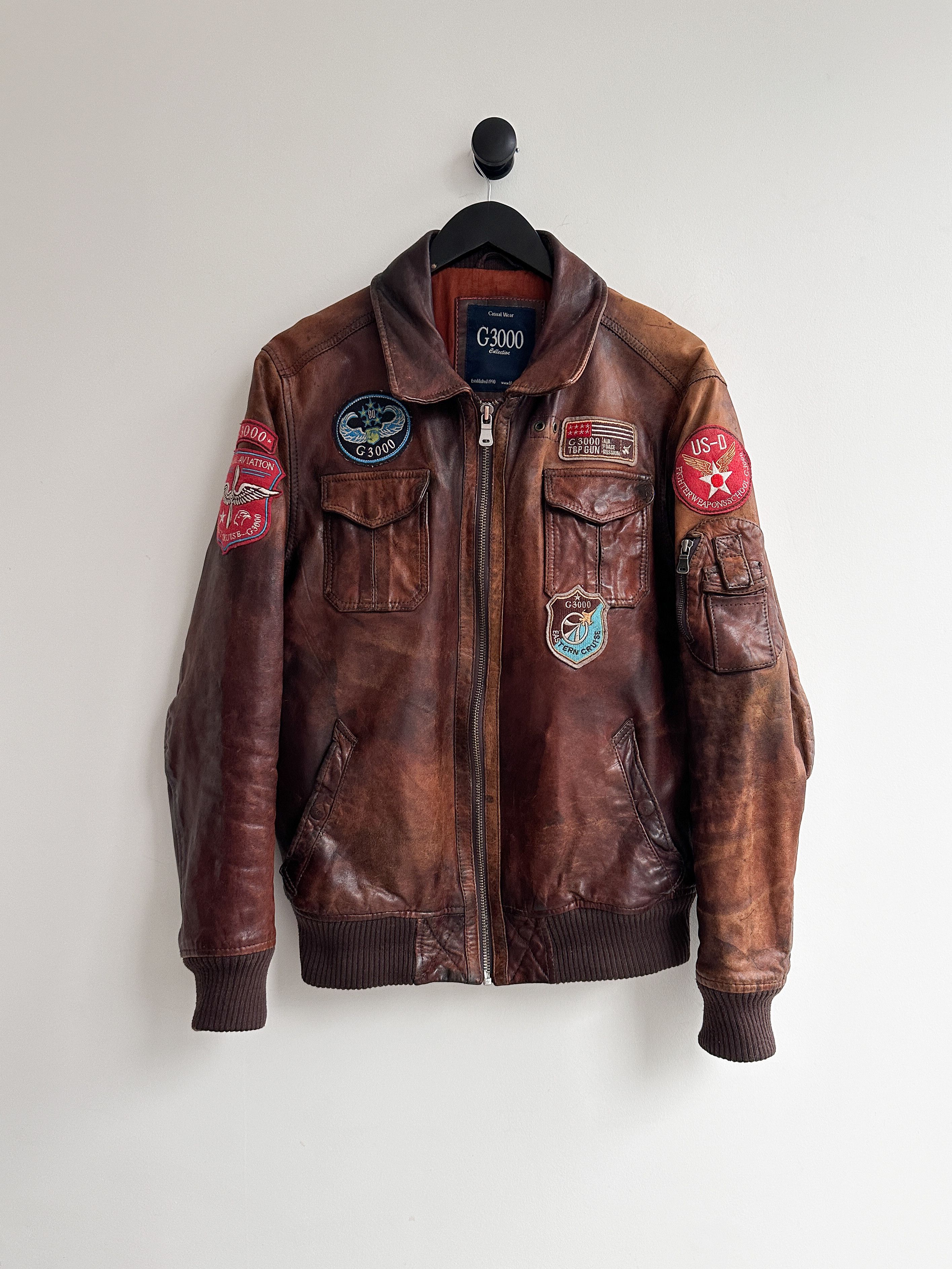Genuine Leather × Leather Jacket × Vintage Vintage Brown Leather 