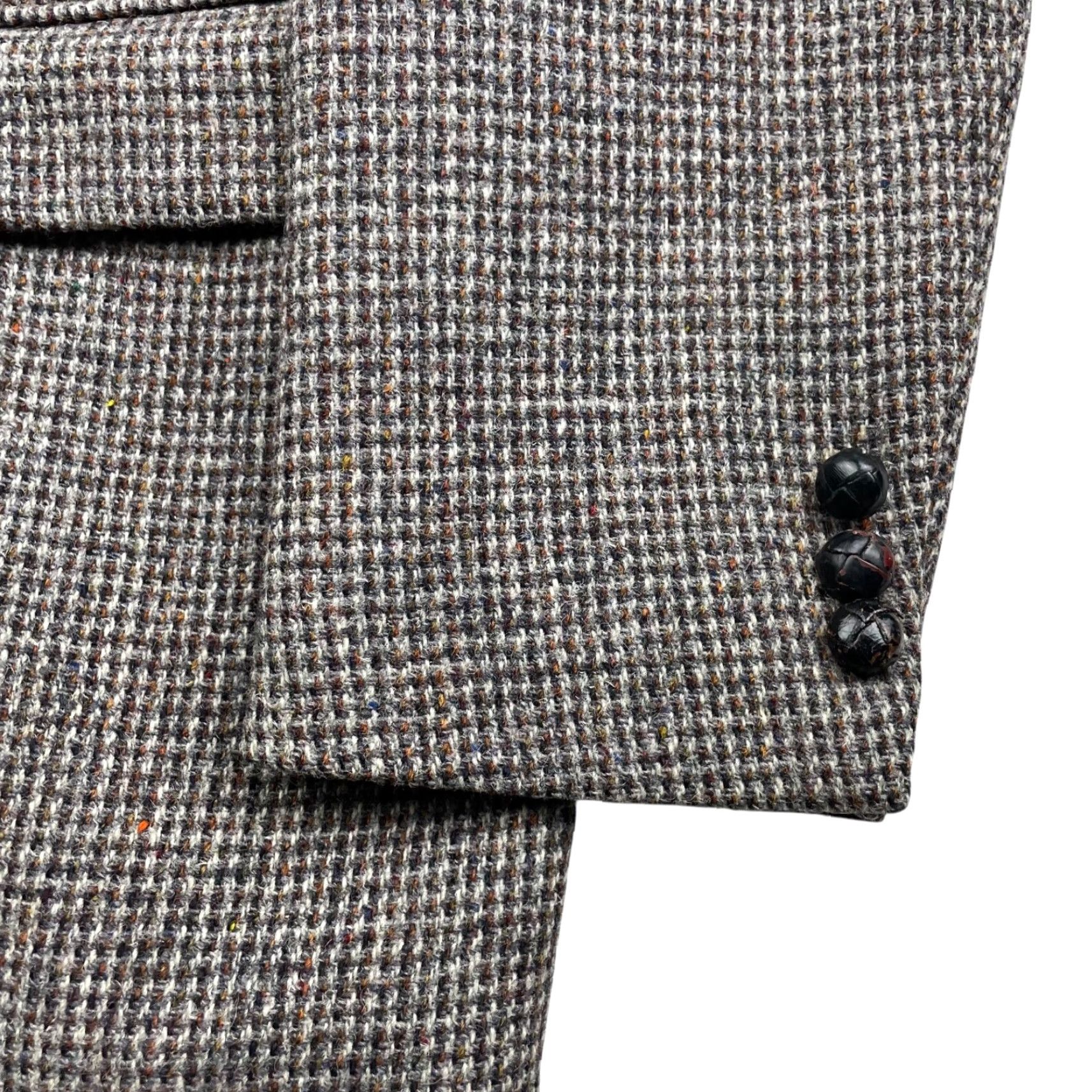 Harris Tweed VINTAGE Harris Tweed Men's Blazer Wool 44R Gray Brown 2-Button Leather USA Mens Size 44R - 4 Thumbnail