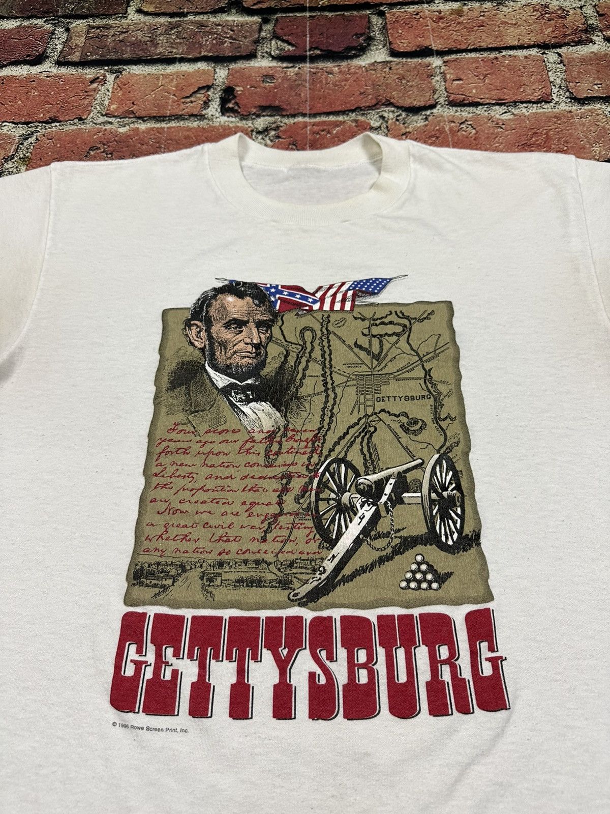 Vintage Vintage Gettysburg Civil War Tee Abe Lincoln Single Stitch Size US M / EU 48-50 / 2 - 3 Thumbnail
