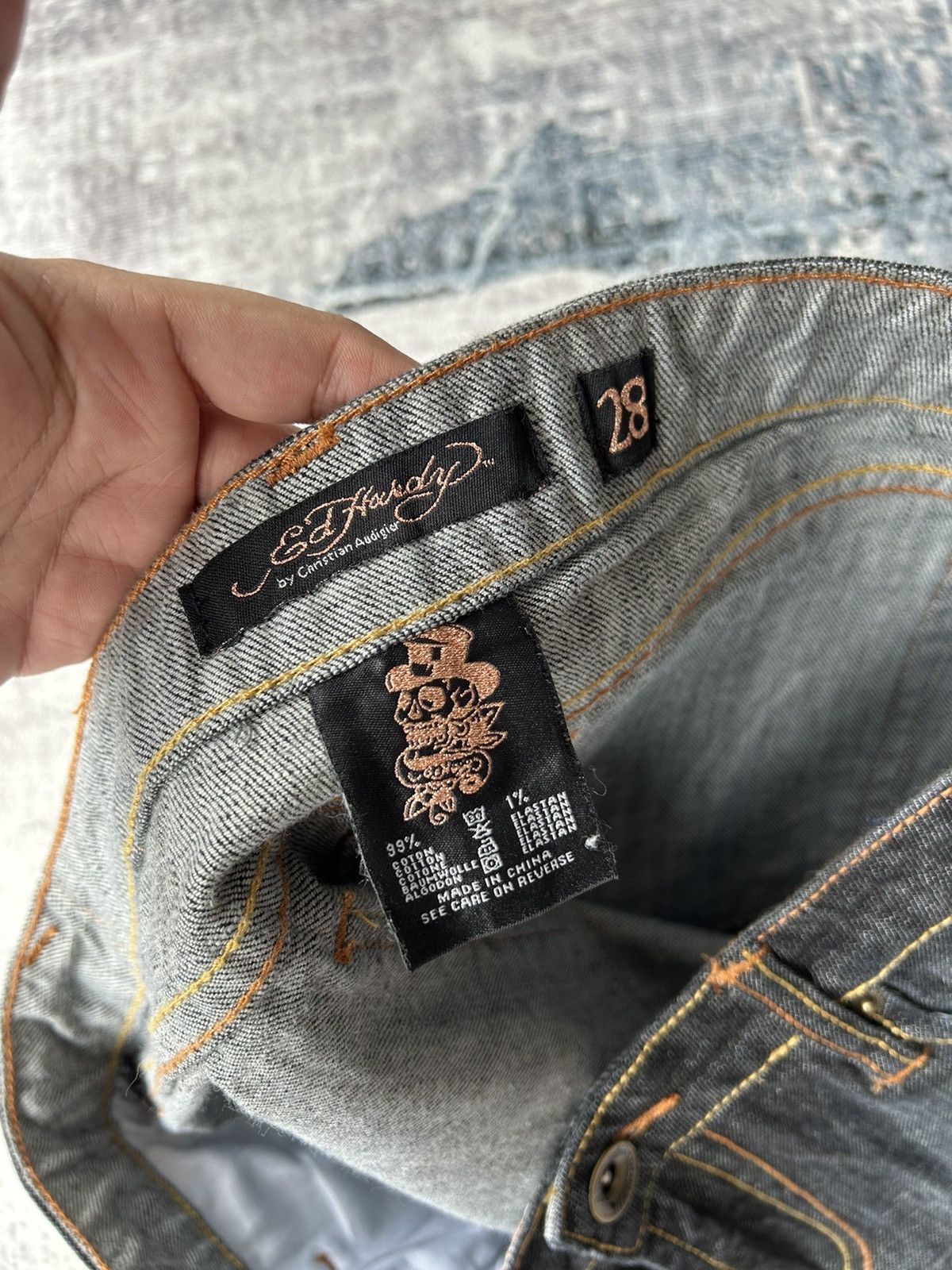 Ed Hardy Ed Hardy Rhinestone Jeans Skirt Size 33" - 14 Thumbnail